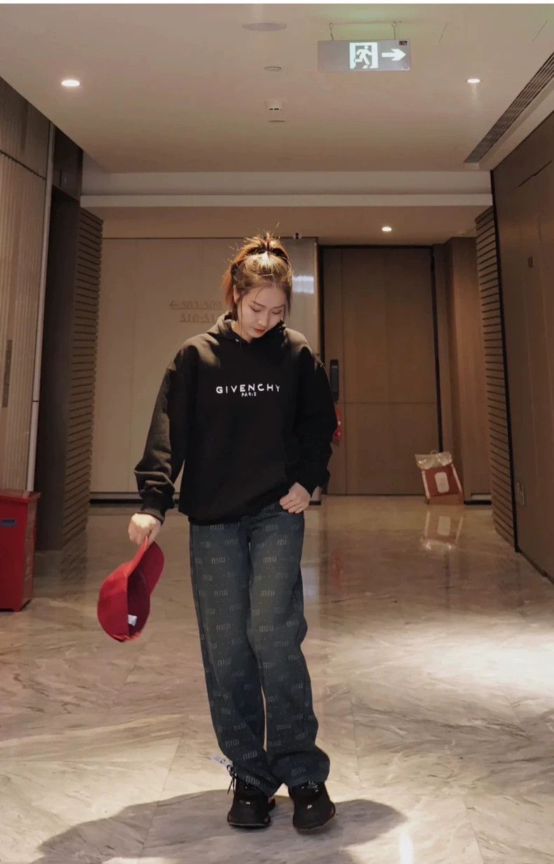 Givenchy Destroyed Logo Oversized Hooded Sweatshirt