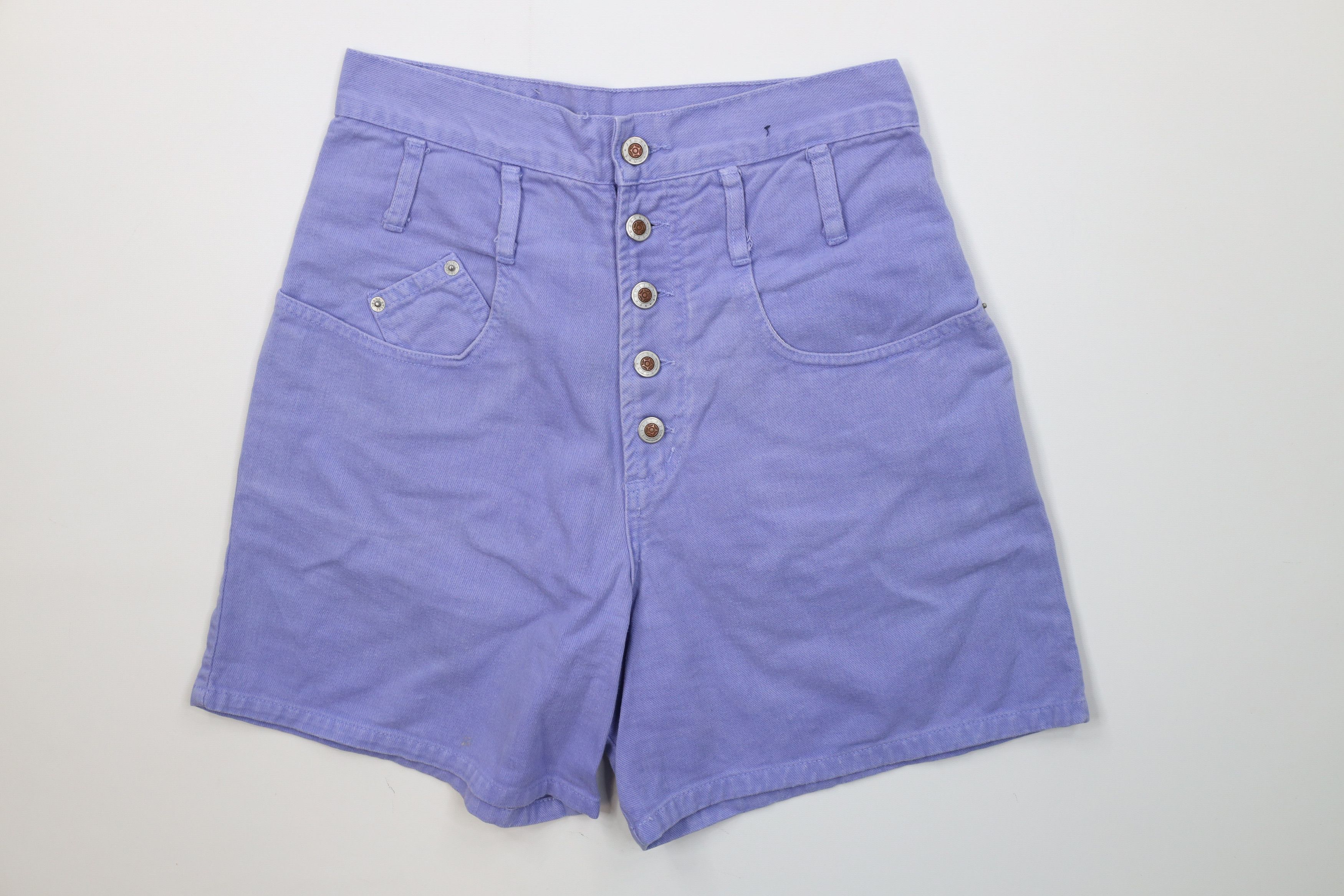 Vintage Vintage 90s Streetwear High Waisted Button Fly Denim Shorts Size 30" / US 8 / IT 44 - 1 Thumbnail