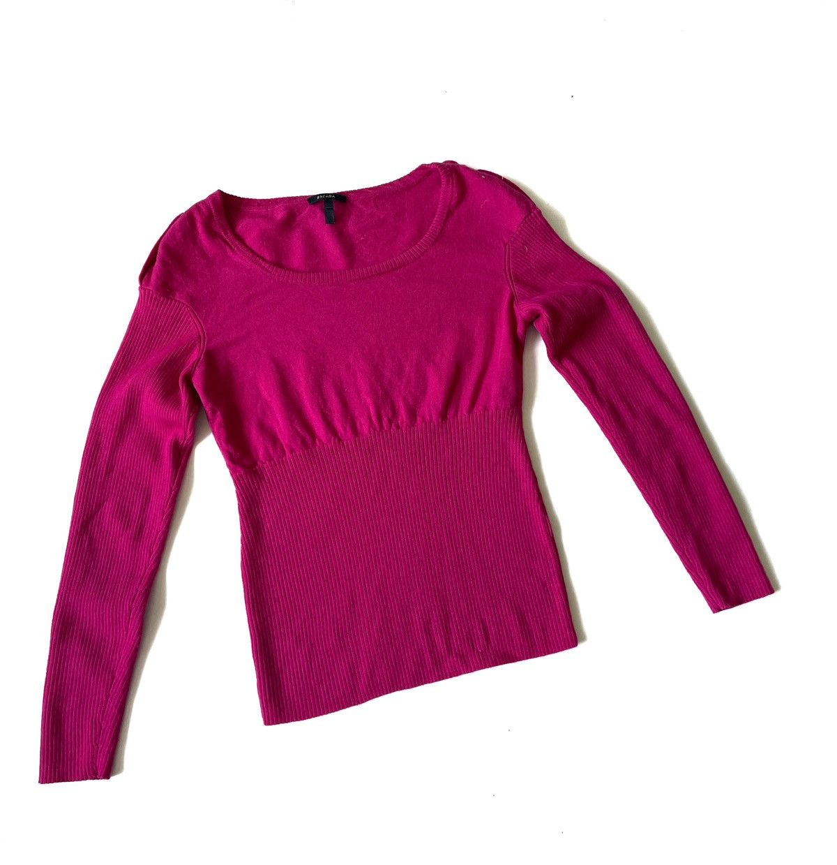 Escada Escada Women Ribbed Pink Sweater Size 40/M Luxury Style Size M / US 6-8 / IT 42-44 - 1 Thumbnail