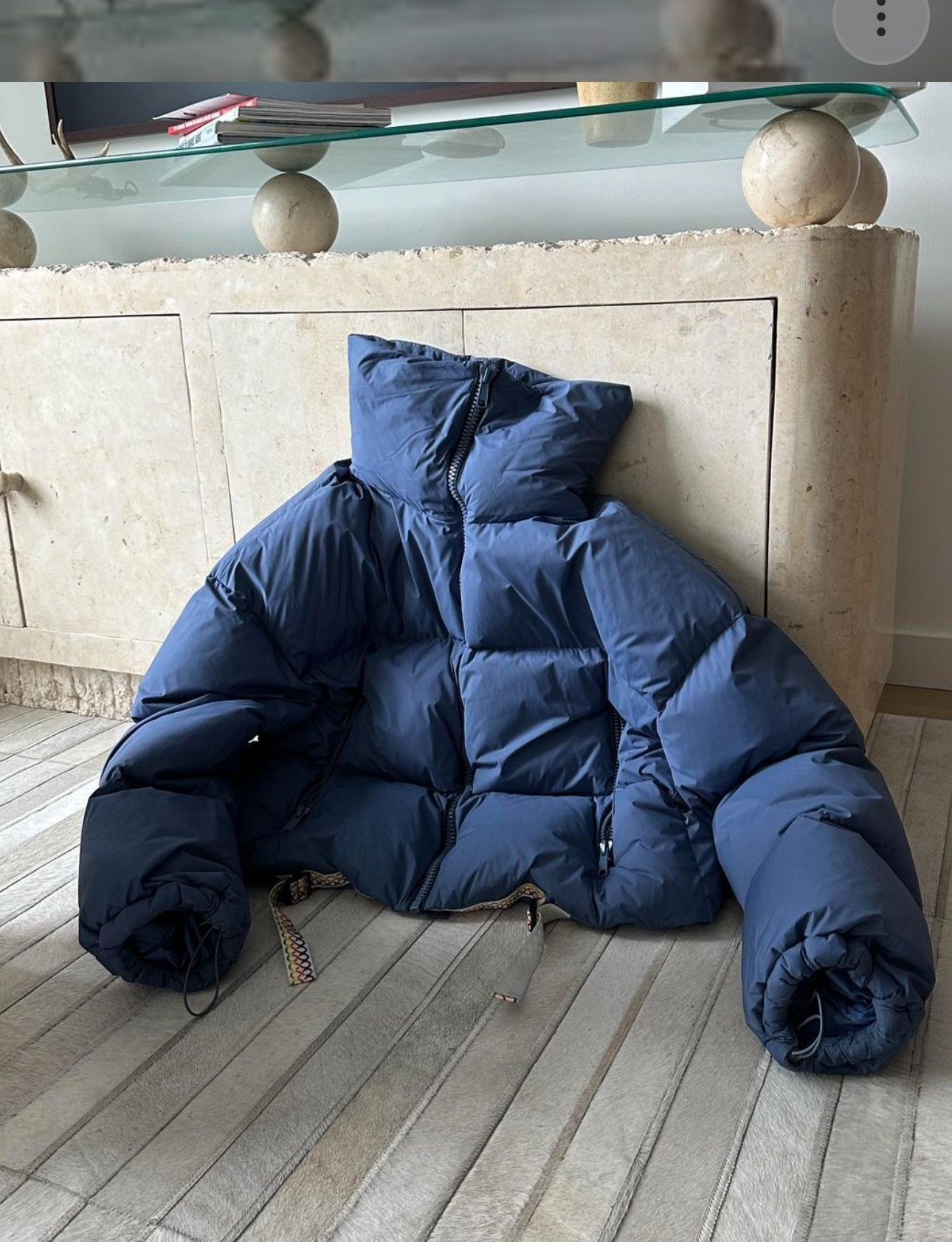 image of A A Spectrum A. A. Spectrum Cropped Down Jacket In Blue, Men's (Size Small)