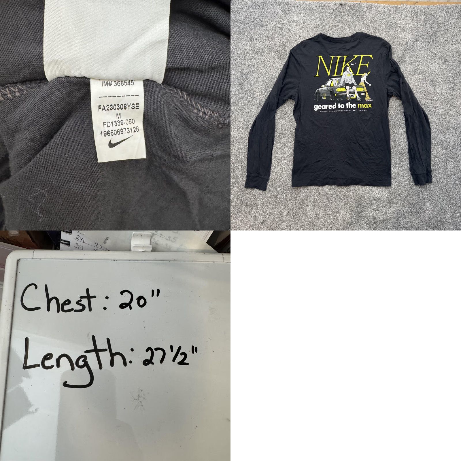 Nike VINTAGE not applicable, so: Nike Shirt Men Medium Black Yellow Sportmode Tuned Air Graphic Tee Streetwear Size US M / EU 48-50 / 2 - 8 Thumbnail
