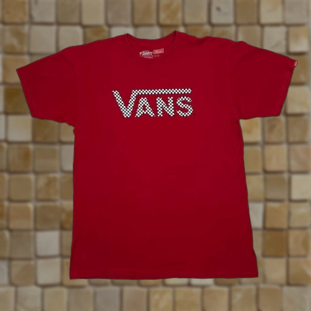 Vans VANS T-Shirt Men Medium Red Graphic Checkered Logo Spellout Front Size US M / EU 48-50 / 2 - 1 Thumbnail