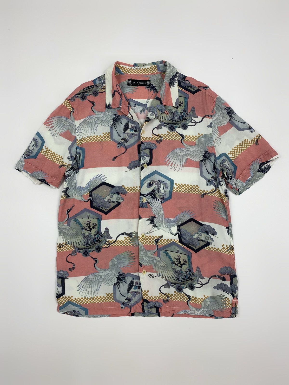 Allsaints Allsaints Shield Graphic Viscose Short Sleeve Shirt Size US M / EU 48-50 / 2 - 1 Thumbnail