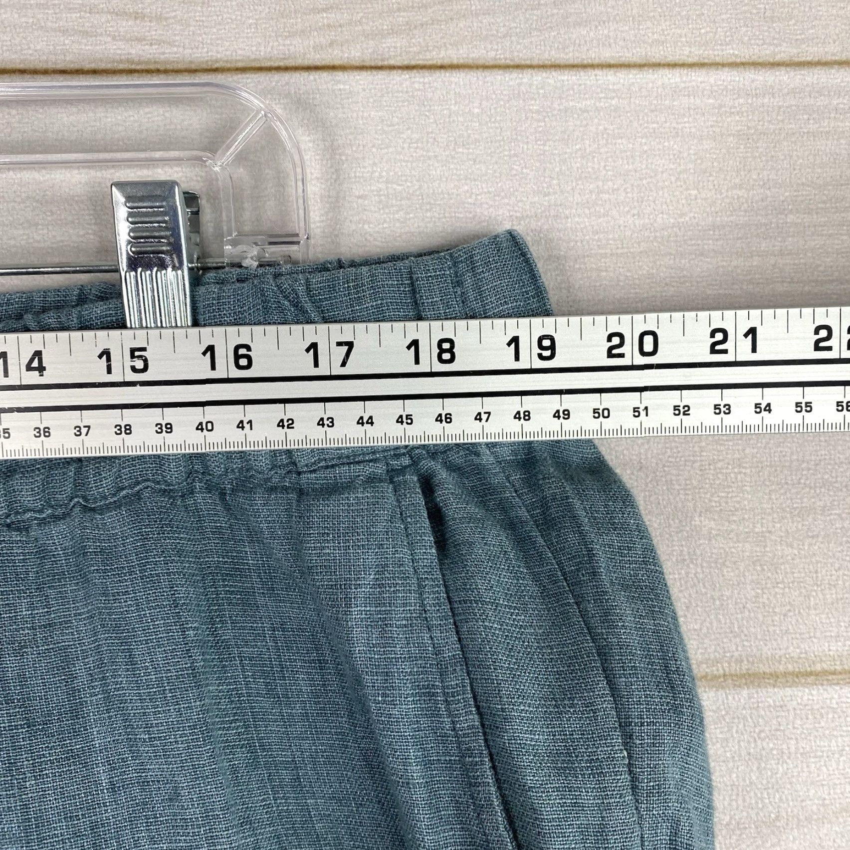 J. Jill J.Jill Pure Jill Linen Pants XL Petite Beac h Pockets Cropped Relaxed Fit Wide-Leg Linen Adult Pants Blue Solid 90s Beach Womens Size 40" / US 18 - 4 Thumbnail