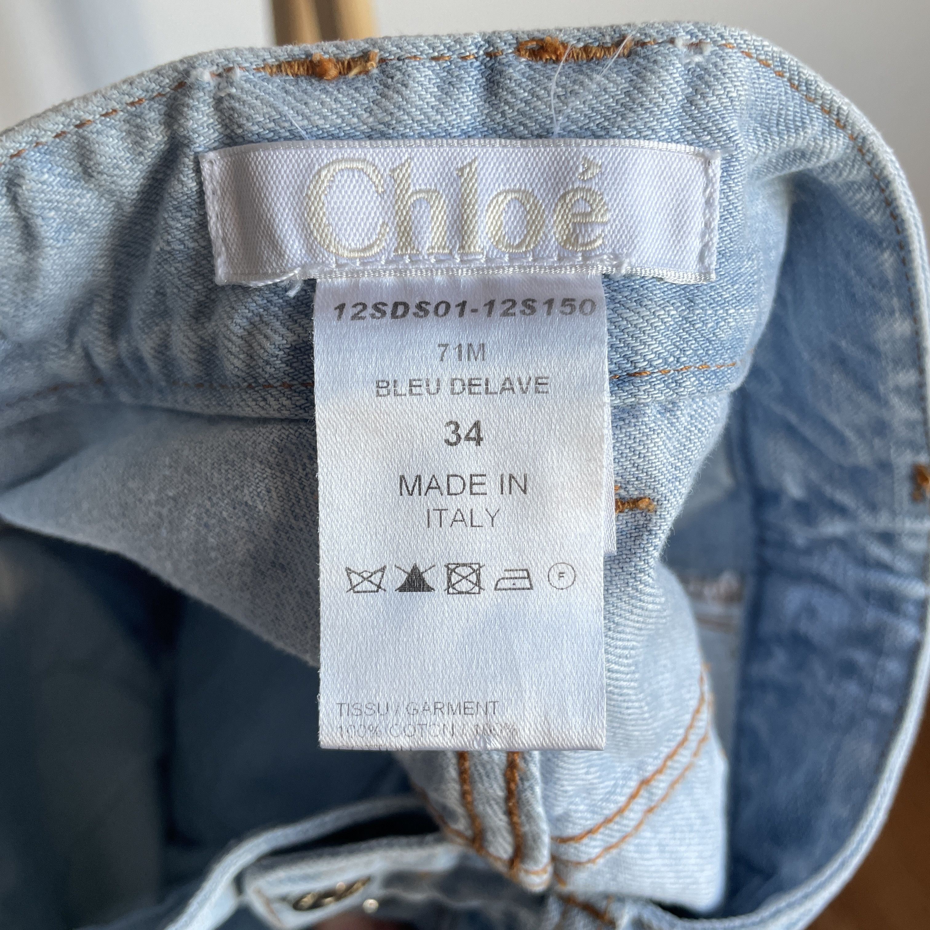Chloe Chloe Bleu Delave Womens Denim Bermuda Shorts Size EUR 34 Size 24" / US 00 / IT 34 - 10 Thumbnail