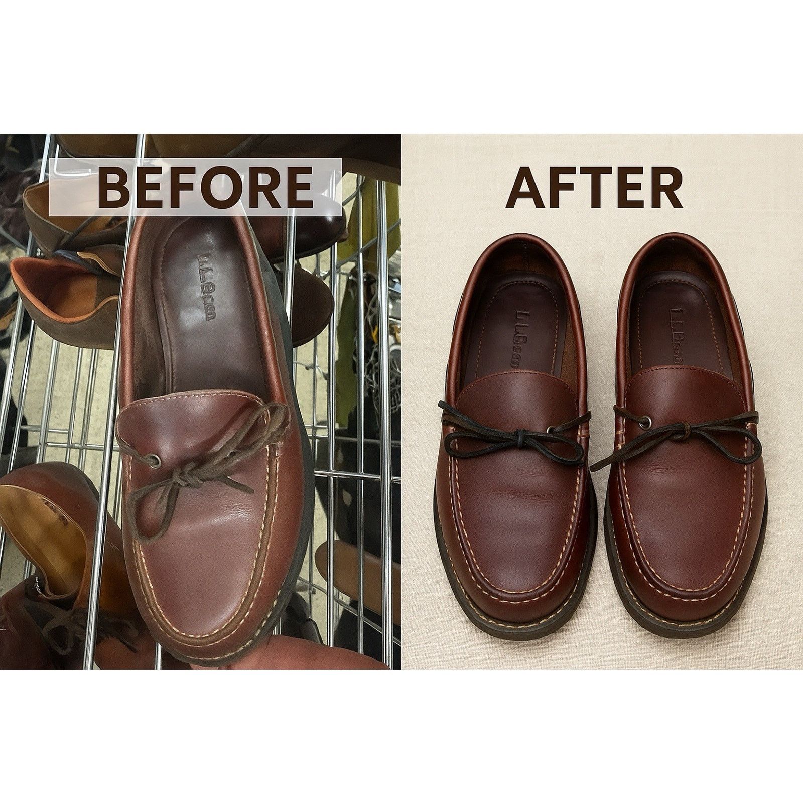 L.L. Bean Restored Vintage L.L. Bean Leather Blucher Moccasins M9.5 Size US 9.5 / EU 42-43 - 2 Thumbnail