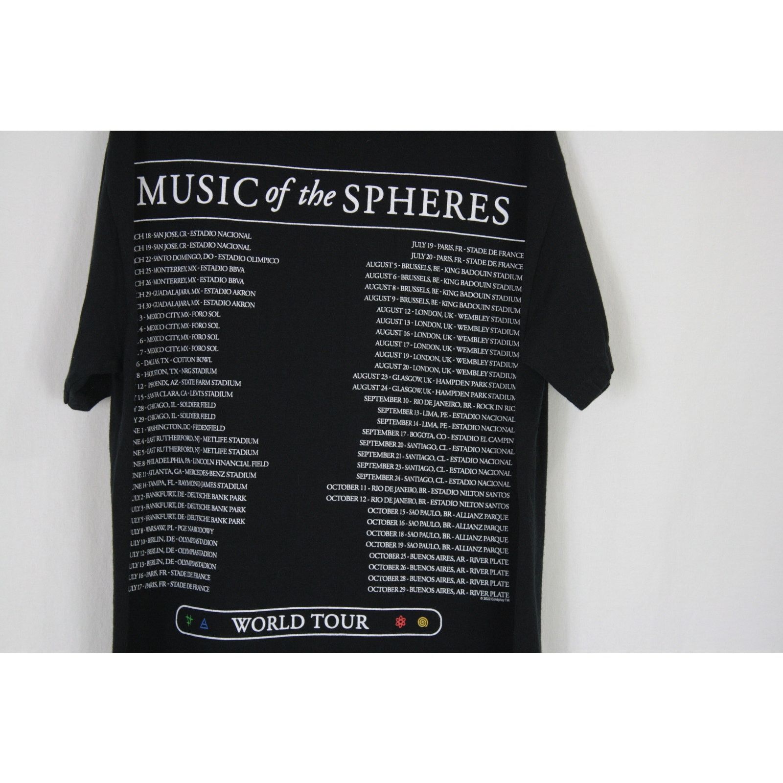Band Tees Coldplay Music of the Spheres Official Tour Concert T-Shirt Size US S / EU 44-46 / 1 - 4 Thumbnail