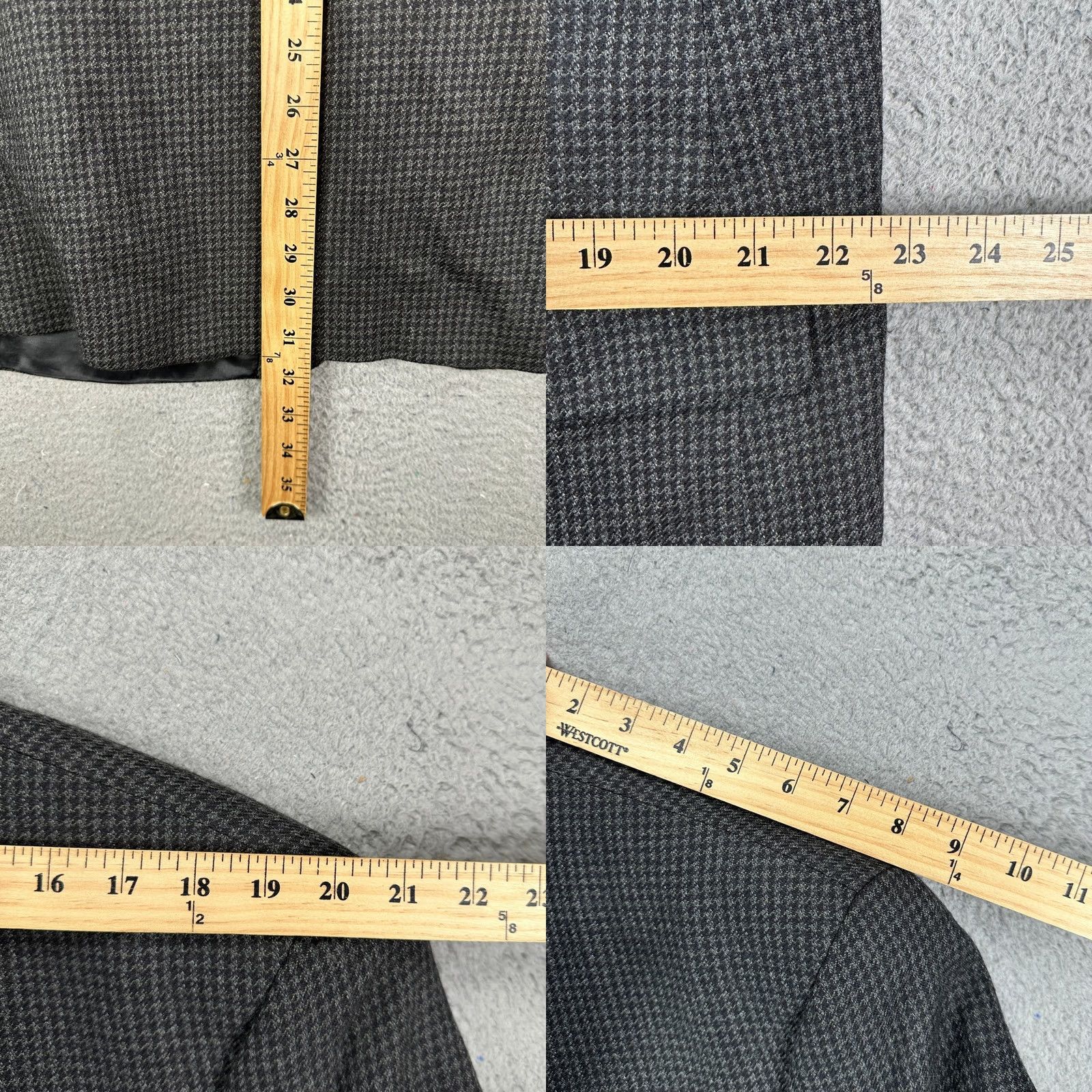 Ralph Lauren LAUREN RALPH LAUREN Blazer Sport Coat Men 44R Black Gray Houndstooth Lambswool Blazer Sport Coat Mens 44R Black Houndstooth Size 44R - 8 Thumbnail