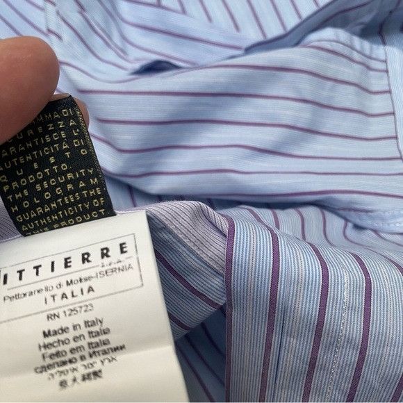 Just Cavalli Just Cavalli Pinstriped Hidden Button Shirt Made in Italy Size US L / EU 52-54 / 3 - 13 Thumbnail
