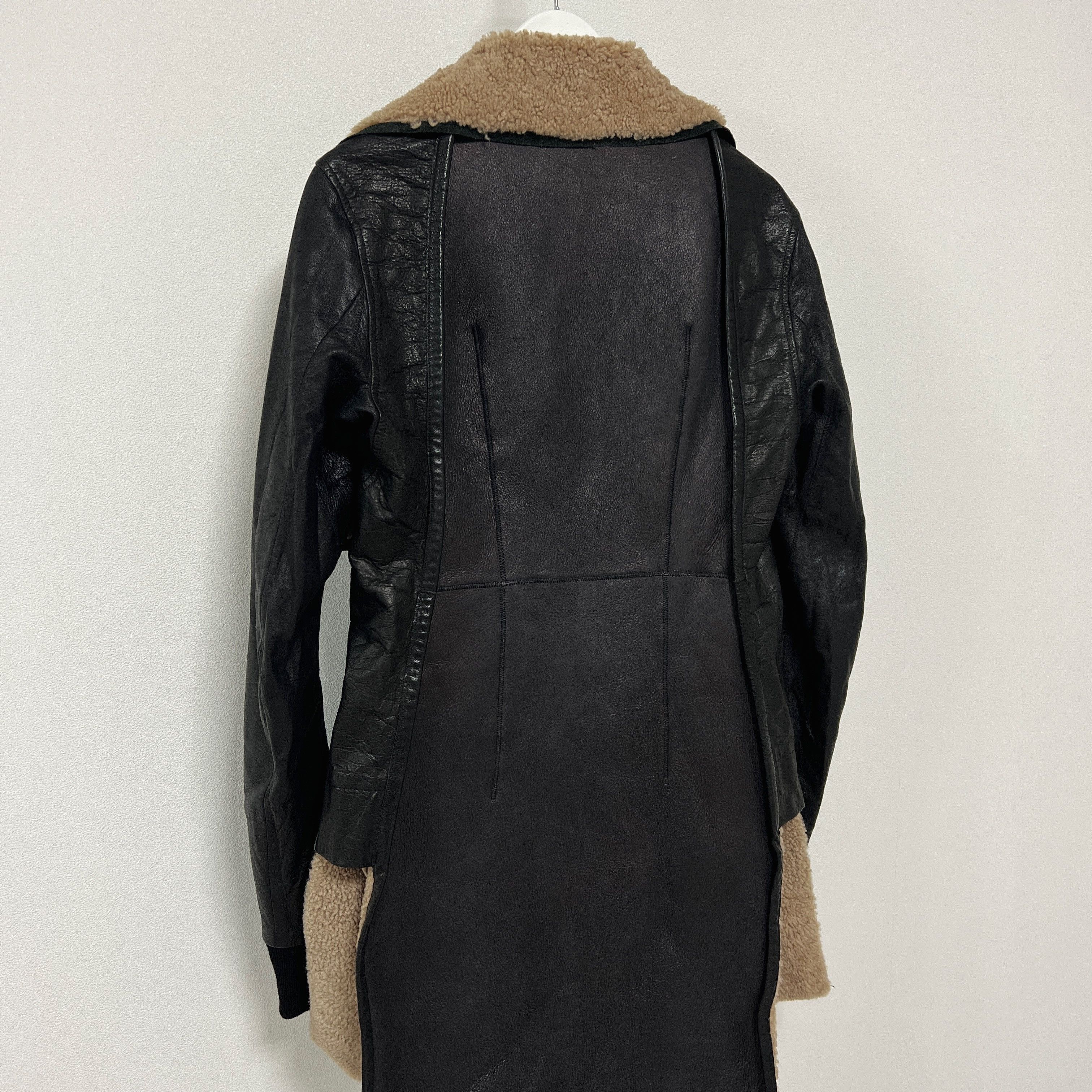 Rick Owens Rick Owens 10FW Long Shearling Moto Car Coat Size XS / US 0-2 / IT 36-38 - 6 Thumbnail