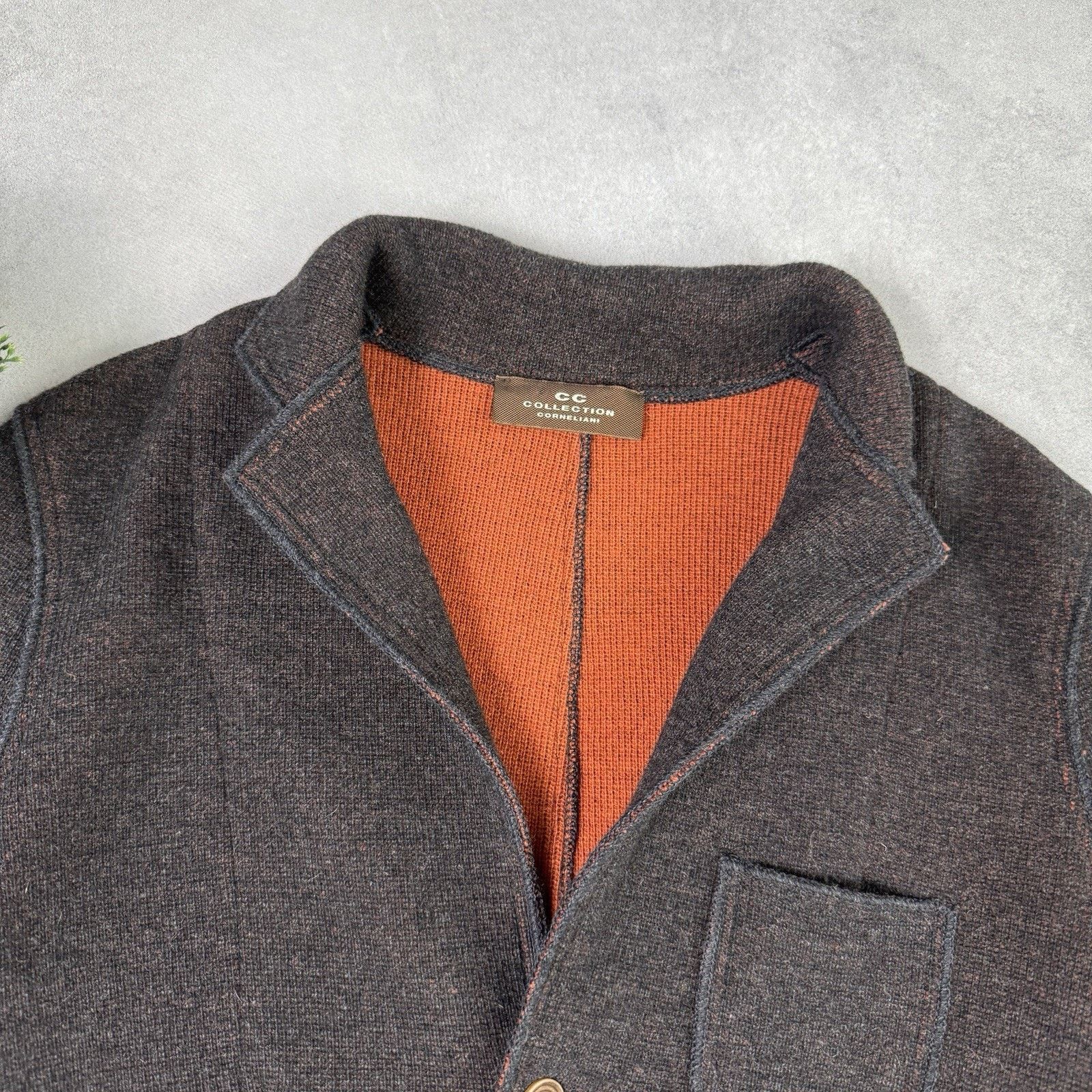 Corneliani Cc Corneliani Collection Blazer Cardigan Wool Size 52 Brown Size US L / EU 52-54 / 3 - 5 Thumbnail