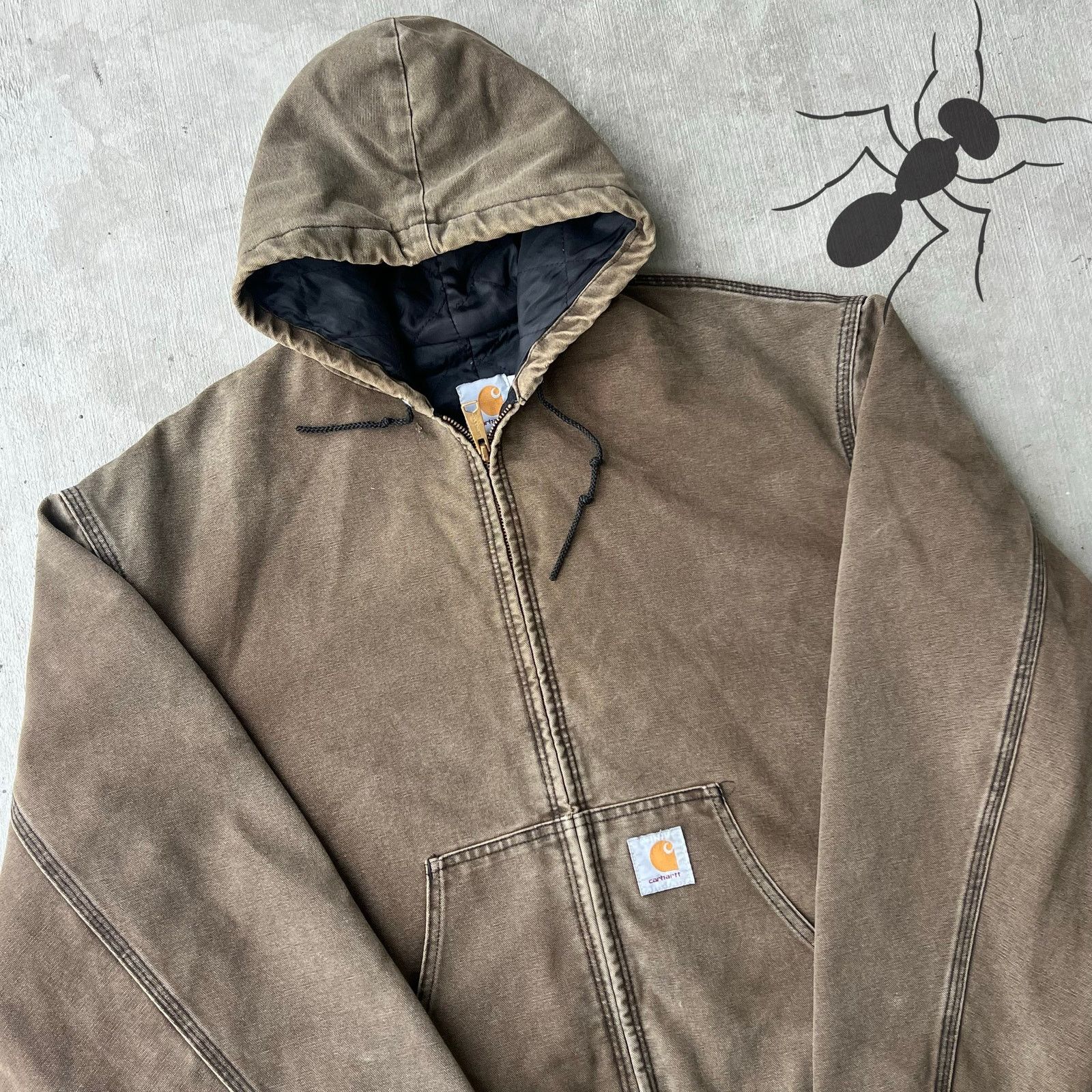 Carhartt × Vintage Carhartt CHT brown hooded work wear jacket Size US XL / EU 56 / 4 - 2 Thumbnail