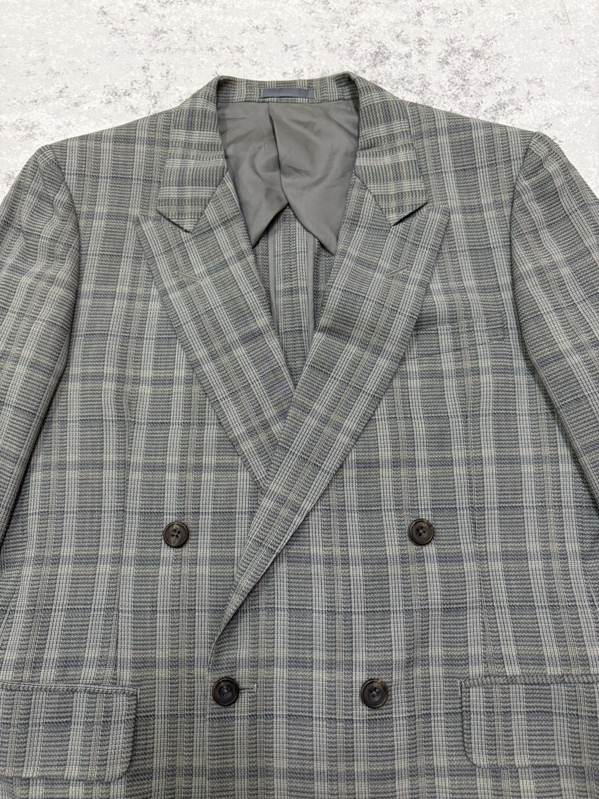 Burberry Vintage 90s Burberrys Chekered Linen Blazer Size US M / EU 48-50 / 2 - 7 Thumbnail