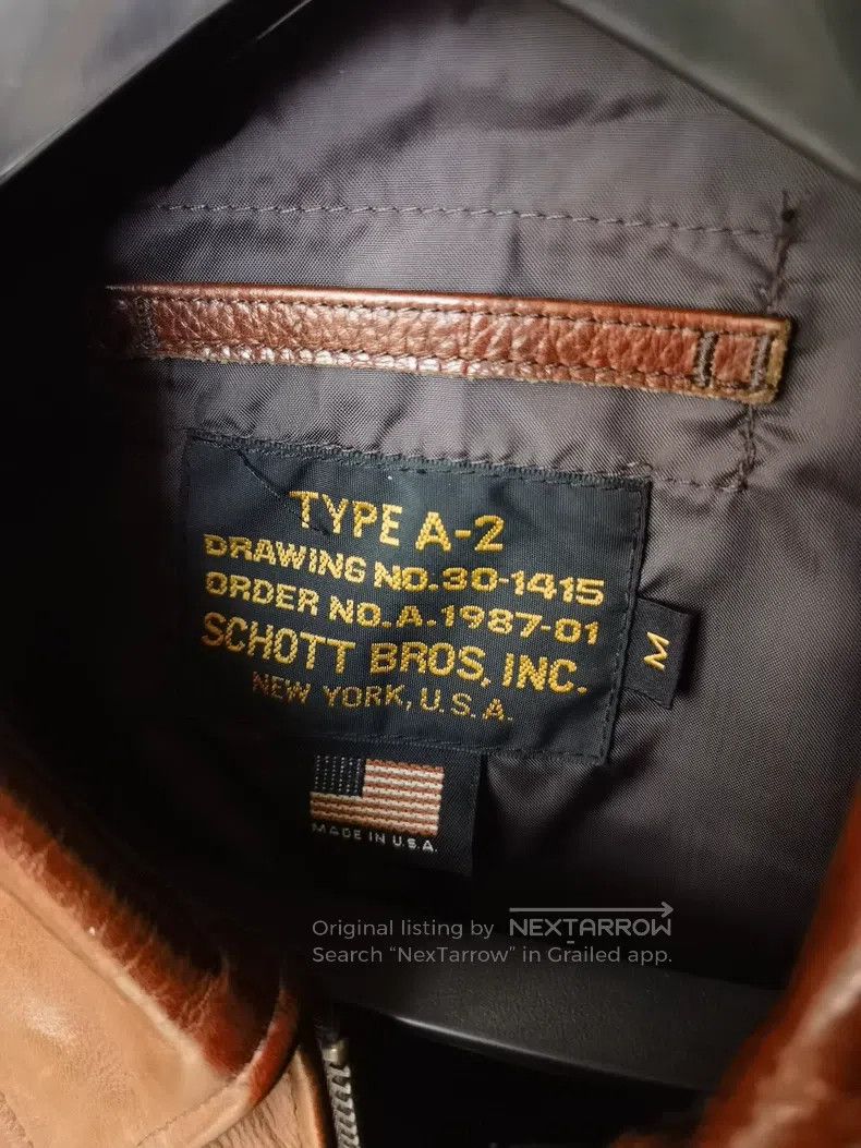 Schott Schott Wax calfskin limited slim fit A2 fighter flight jac Size US M / EU 48-50 / 2 - 4 Thumbnail