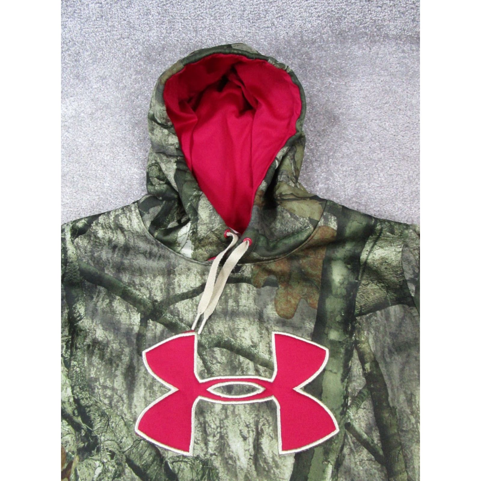 Under Armour Under Armour Hoodie Mens Medium Green Camouflage Mossy Oak Pullover Crew Neck Fleece Gym & Training, Hunting, Walking Mens Size US M / EU 48-50 / 2 - 2 Thumbnail
