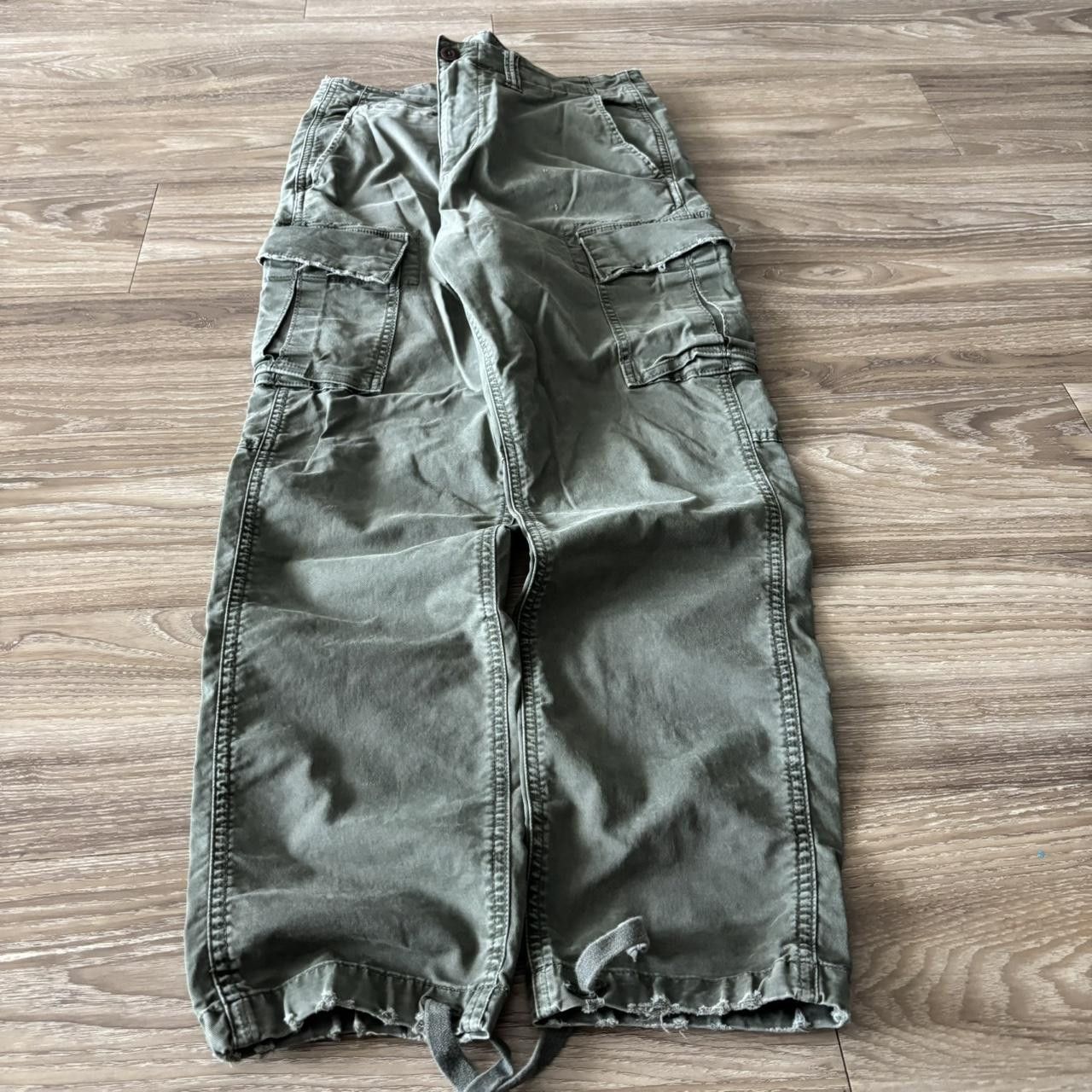American Eagle Outfitters Crazy Vintage Y2K/2000s Grunge American Eagle Khaki Green Cargo Pants! 34x29 Size US 34 / EU 50 - 3 Thumbnail