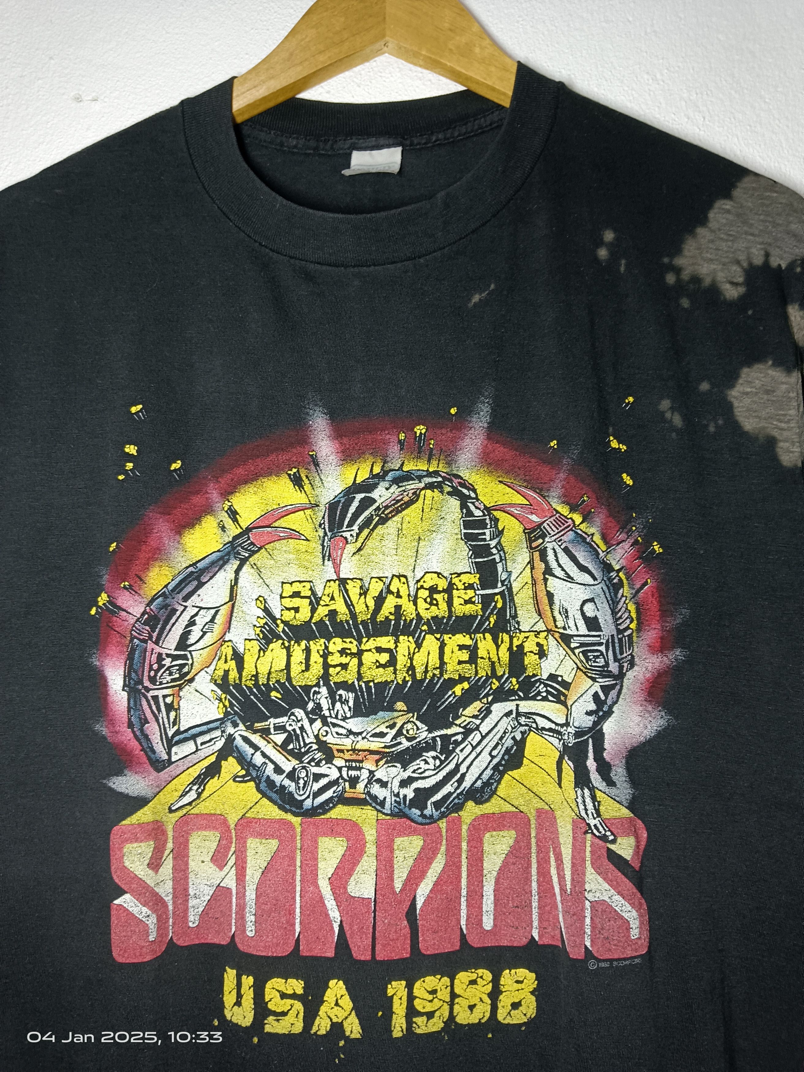 Band Tees × Vintage Vintage 1988 Scorpions Savage Amusement Size US XL / EU 56 / 4 - 4 Thumbnail