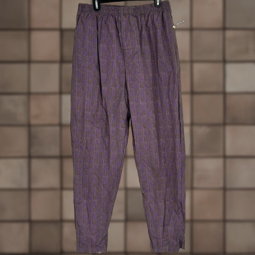 Vintage VINTAGE Leggoons Pants Purple Loose 31in Inseam Large Regular Elastic Waist Womens 1990s USA Size 36" / US 14 / IT 50 - 1 Thumbnail