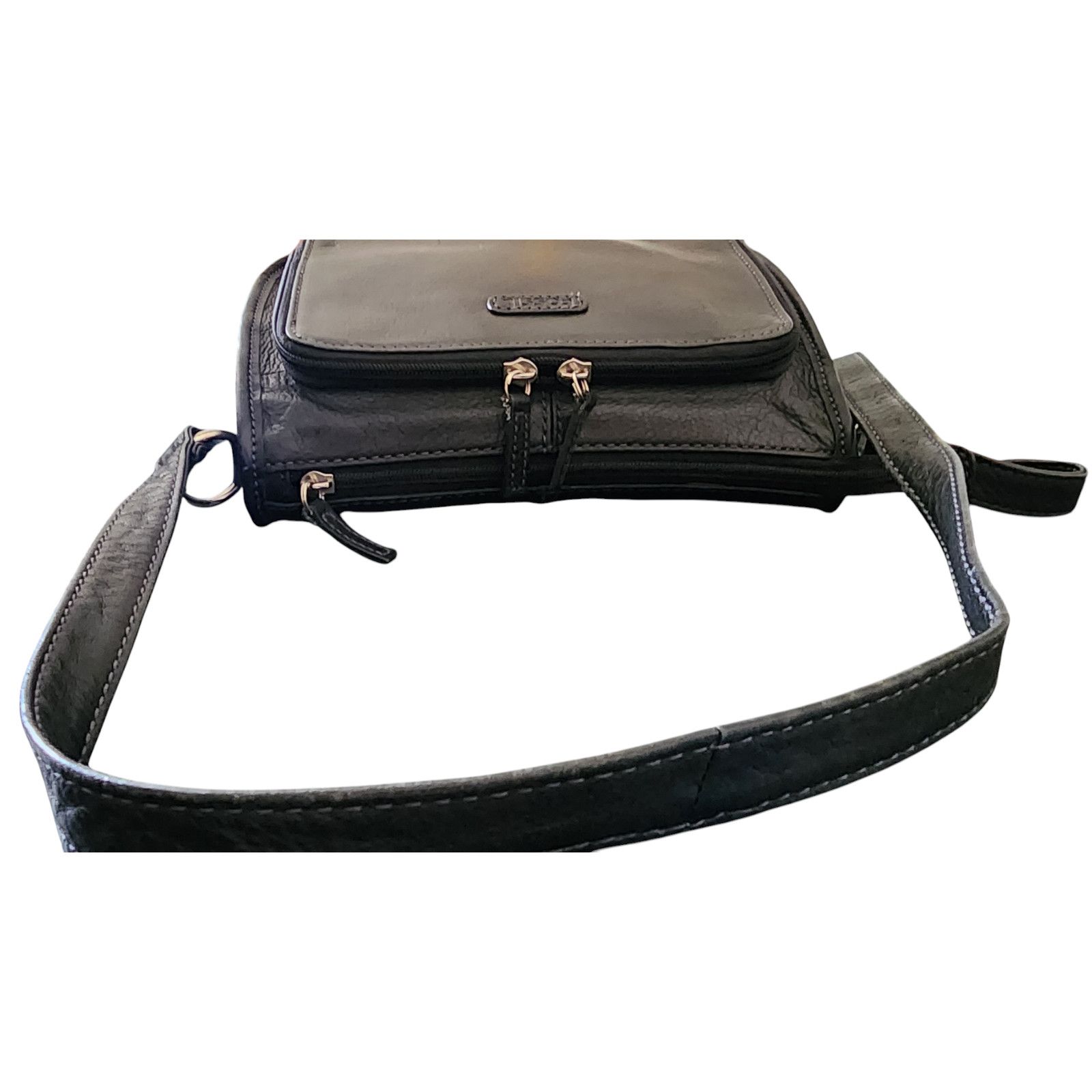 Fossil Vintage Fossil Shoulder Bag Black Leather Structured Pockets Size ONE SIZE - 10 Thumbnail