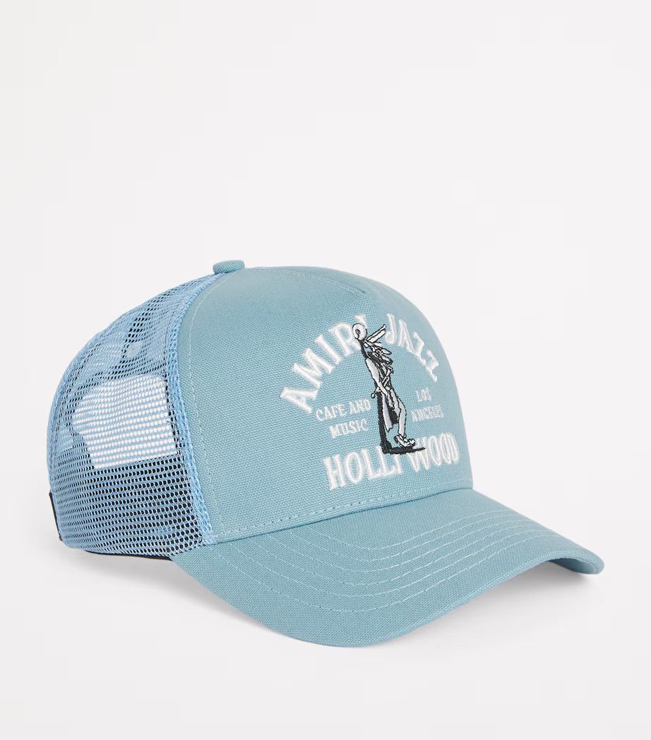 Amiri o1orln0426 Size: OS / Jazz Wolf Trucker Hat / Cap in Blue Size ONE SIZE - 2 Thumbnail