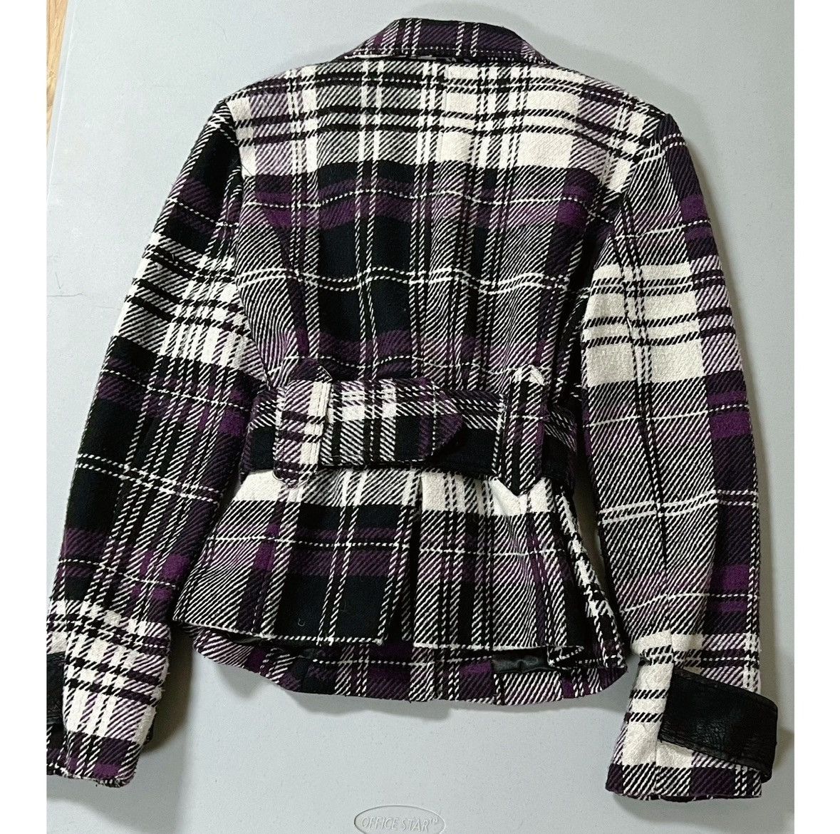 Trendt Vision Purple Plaid Belted Collared Winter Jacket Coat Size S 💜🖤 Size S / US 4 / IT 40 - 6 Thumbnail