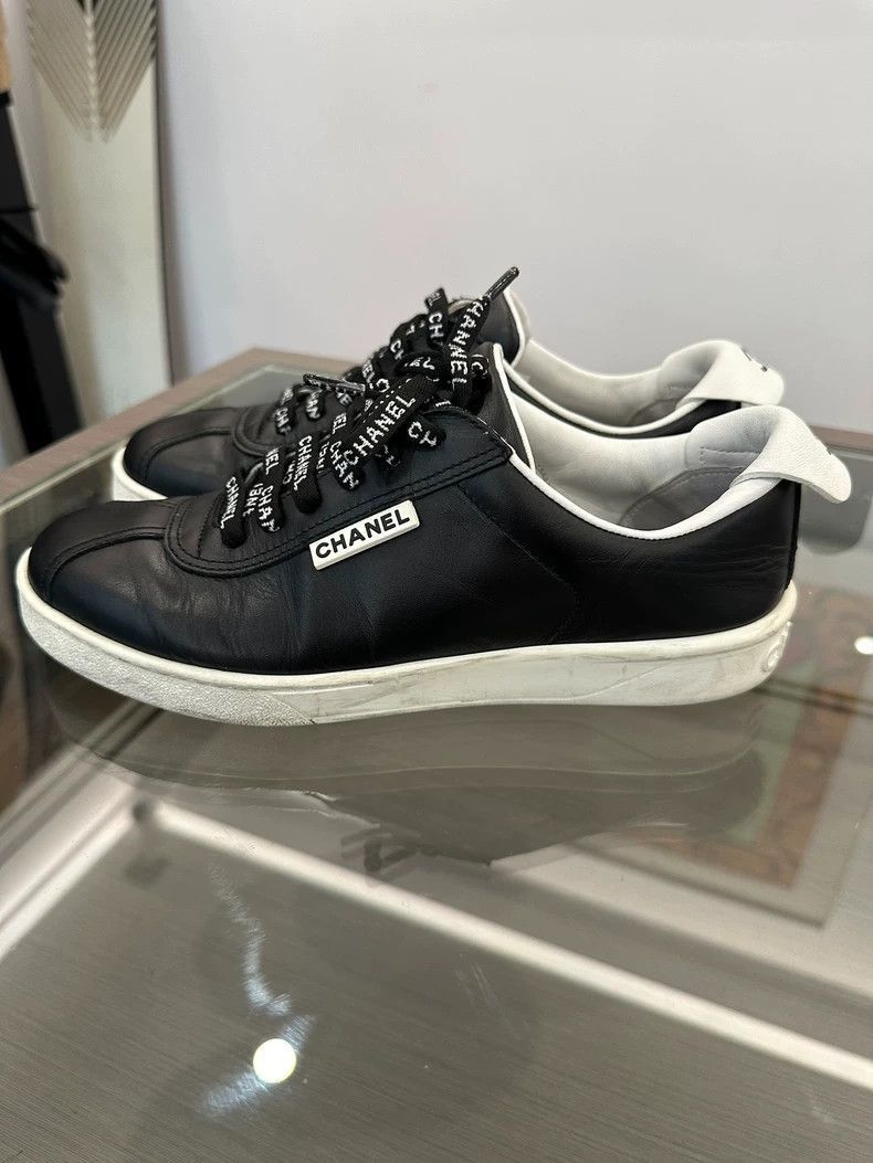 Chanel Chanel Black Logo Sneakers for Women -2505 Size US 7 / EU 40 - 2 Thumbnail