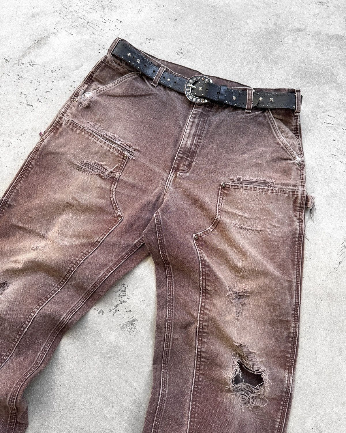 Carhartt Thrashed Vintage Carhartt Double Knee Carpenter Pants B136 Size US 36 / EU 52 - 5 Thumbnail