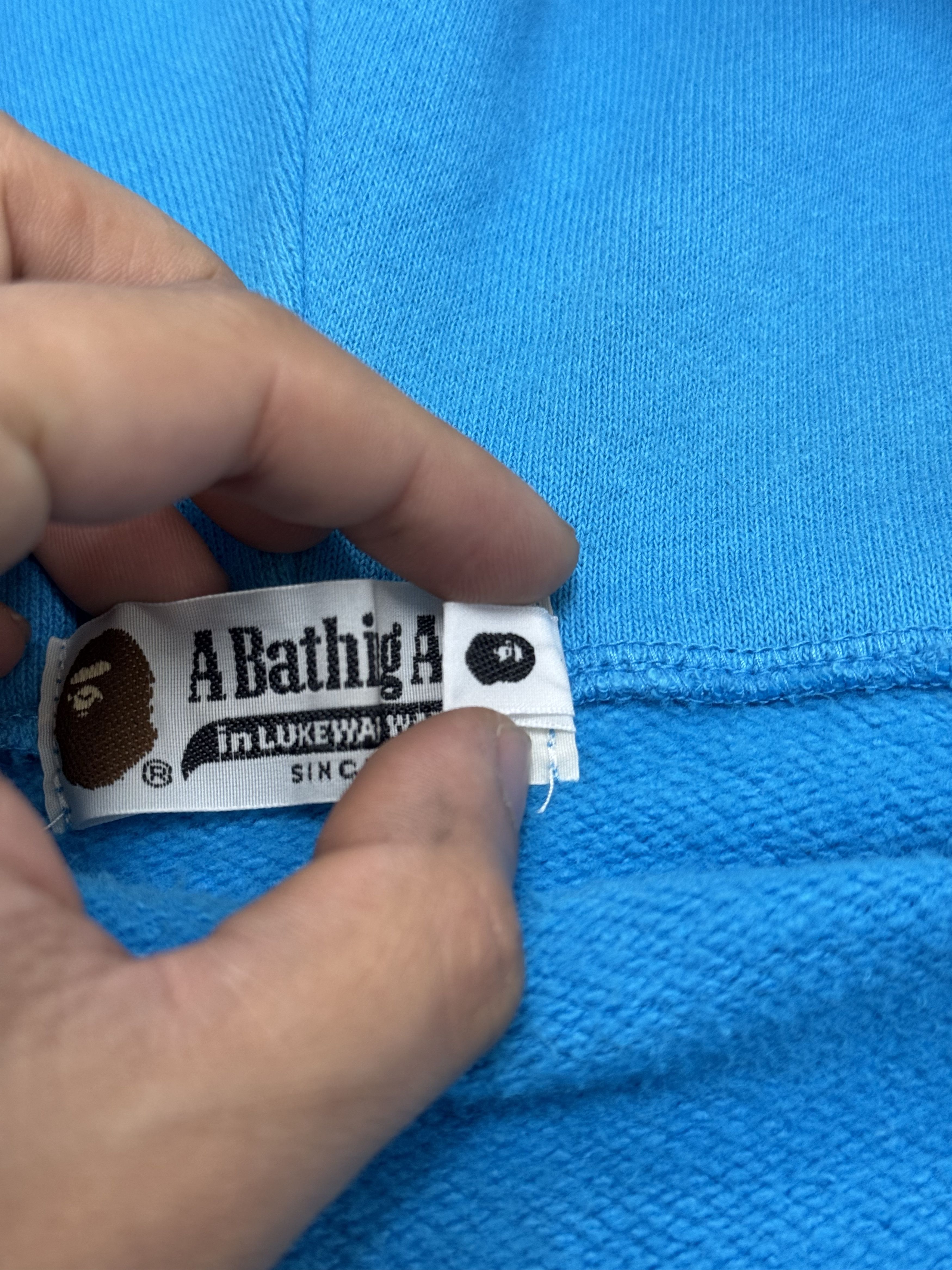 Bape Bape Light Blue Shark Full Zip Hoodie Mens Extra-Large Size US XL / EU 56 / 4 - 8 Thumbnail