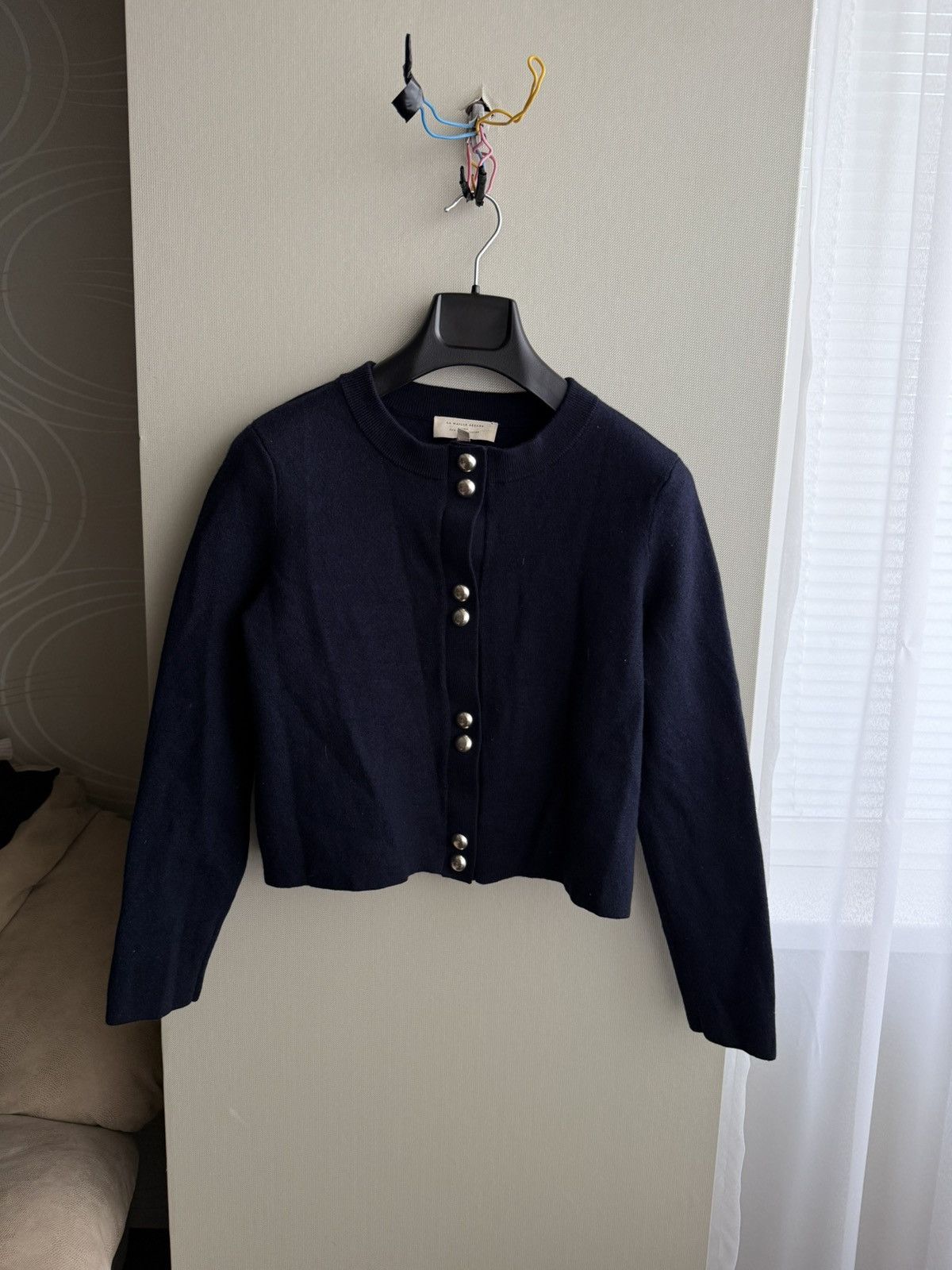 Sezane Sezane Madeline Merino Wool Button Up Cardigan Black Size S Size S / US 4 / IT 40 - 1 Thumbnail