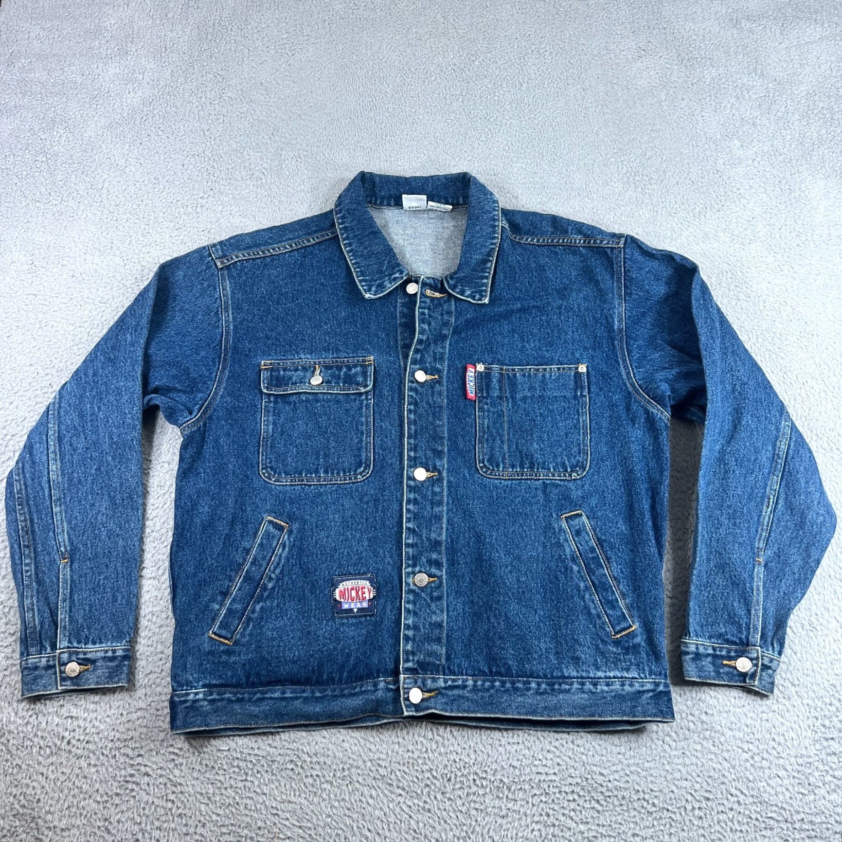 Disney VINTAGE Disney Denim Jacket Mickey Mouse Large L Blue Cotton Embroidered 90s Theme Mens Jacket Size US L / EU 52-54 / 3 - 2 Thumbnail