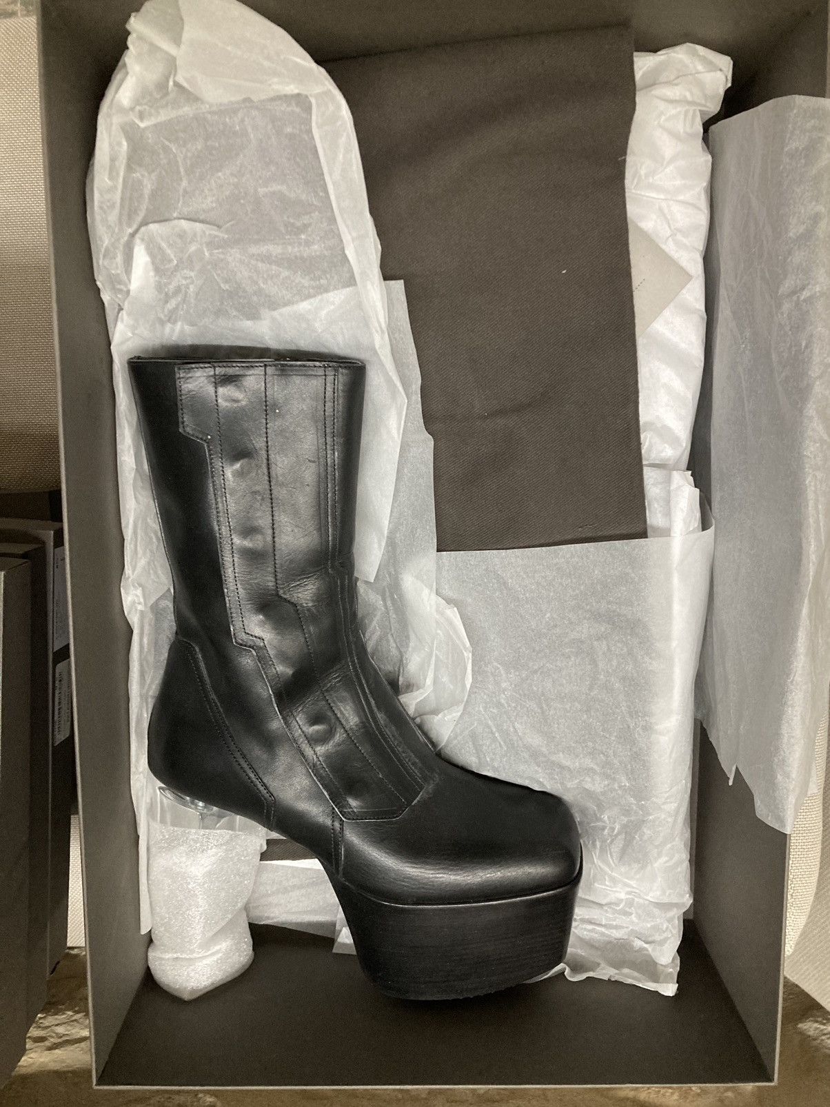 Rick Owens NEVER WORN Biker platform leather boots by Rick Owens Size US 9 / EU 42 - 2 Thumbnail