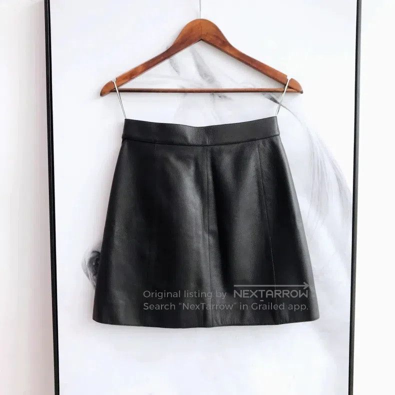 Hermes Hermes Black Leather Skirt Size 24" / US 00 / IT 34 - 3 Thumbnail