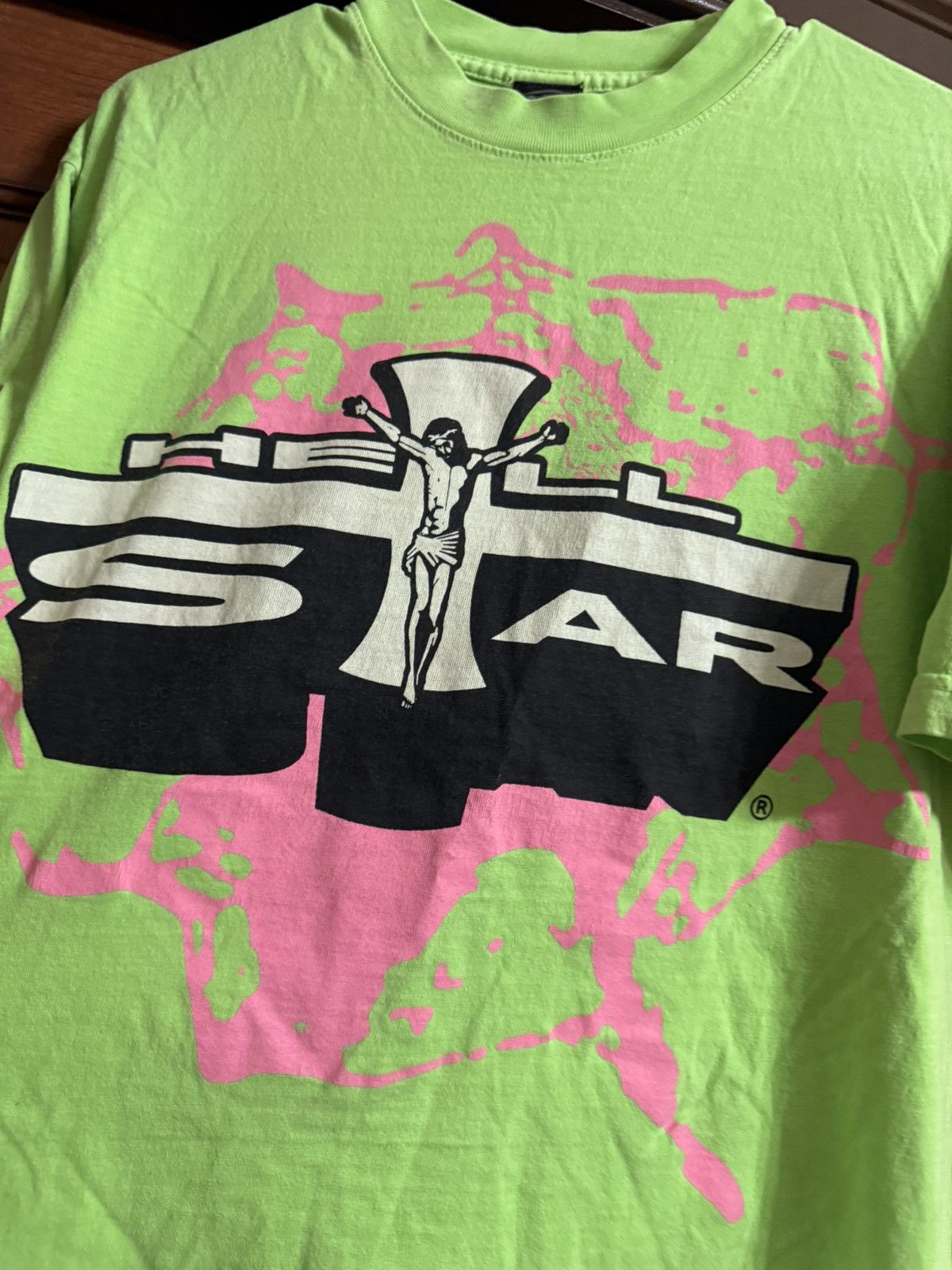 HELLSTAR Hellstar Jesus Neon T shirt Size Medium Size US M / EU 48-50 / 2 - 3 Thumbnail
