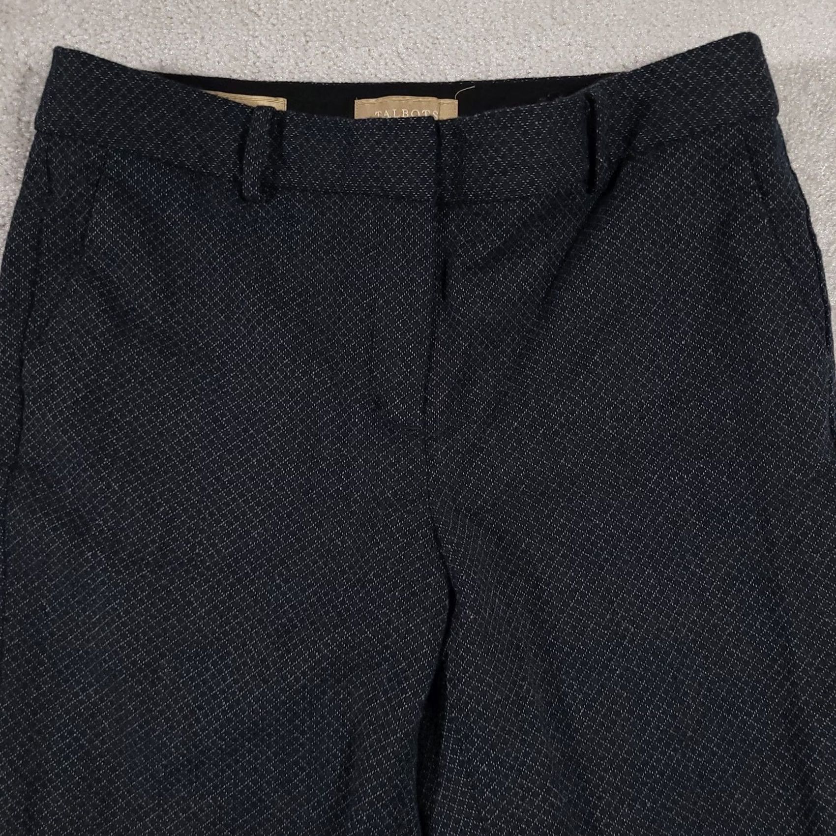 Talbots Talbots Petites Signature Dress Pants 8P Green Geometric Diamond Wool Lined Pants Women's Petites Straight Inseam 27 in Fall Spring Summer Winter X Size 30" / US 8 / IT 44 - 3 Thumbnail