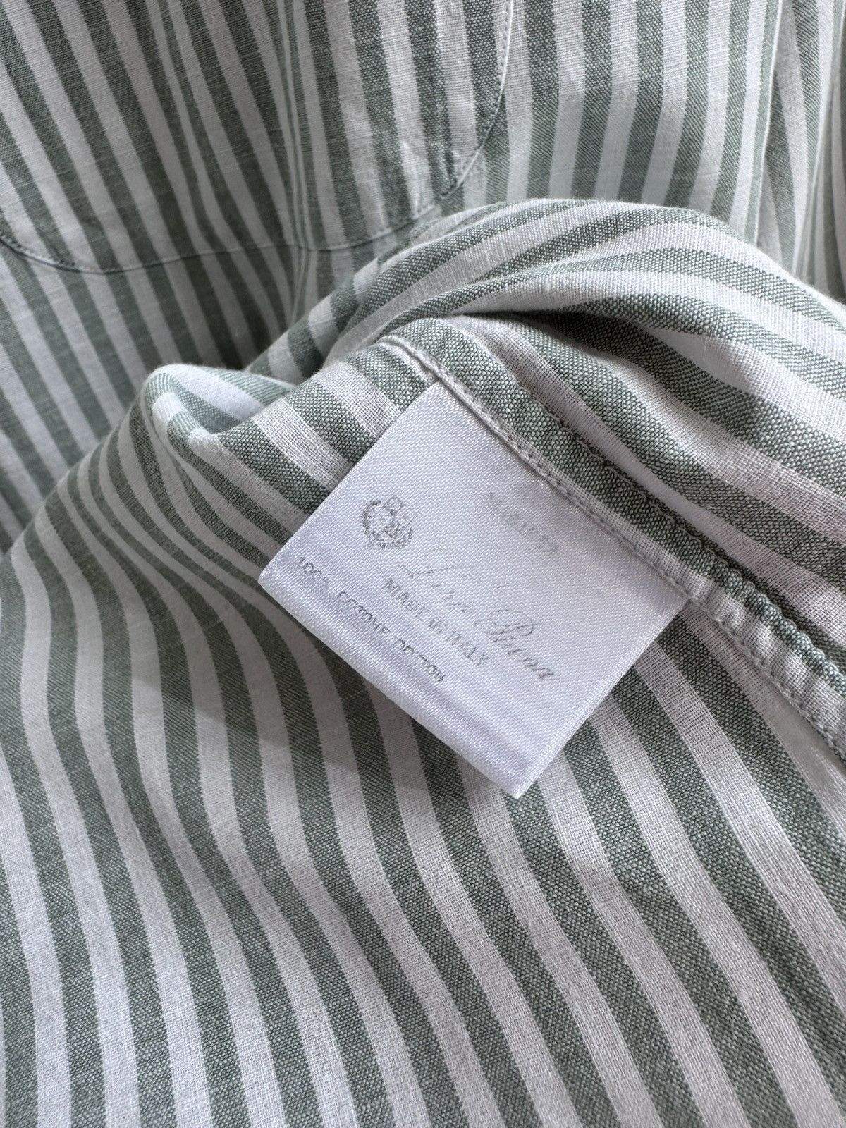 Loro Piana Loro Piana Striped Cotton Button Up Shirt Long Sleeve Green Size US XXL / EU 58 / 5 - 8 Thumbnail