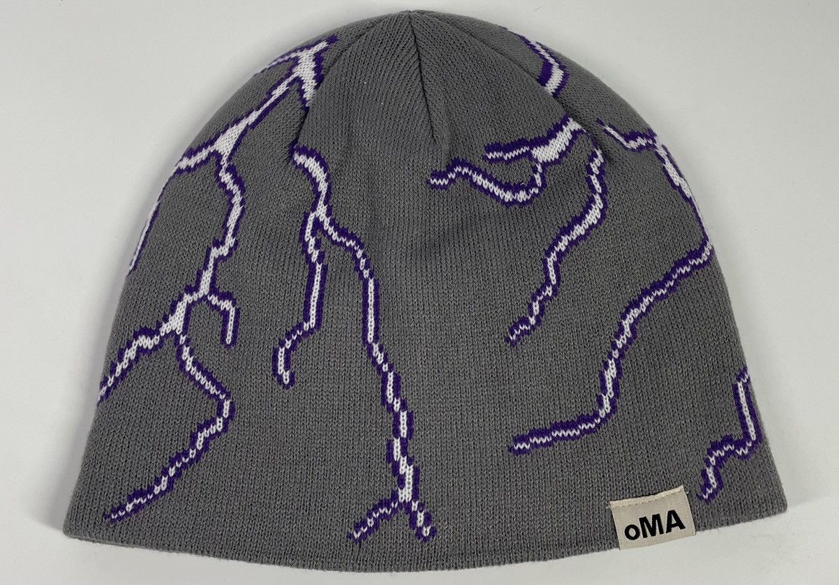 oMA STUDIOS oMA Studios Lightning Grey Beanie Skull Cap Size ONE SIZE - 6 Thumbnail