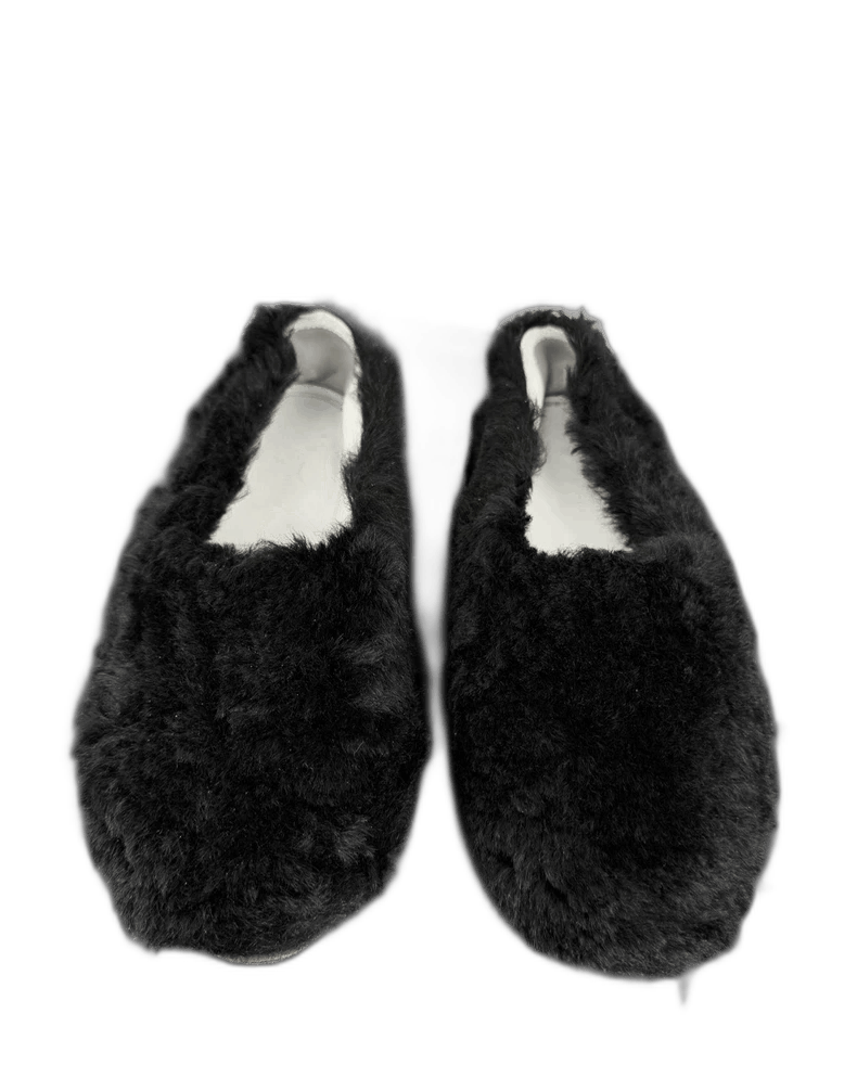 Celine Celine Black Fur SlipOn Shoes Size 35.5 Size US 5 / IT 35 - 1 Thumbnail
