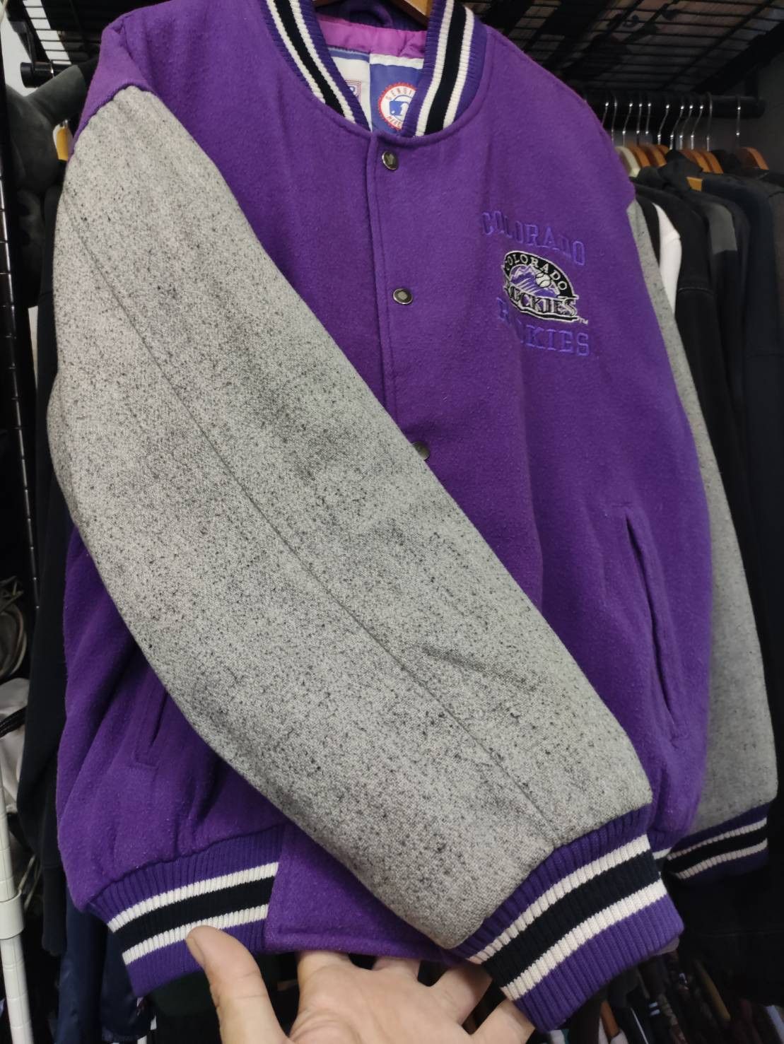 MLB Vtg Colorado Rockies Team MLB Bomber Logo7 Jacket Size US L / EU 52-54 / 3 - 6 Thumbnail