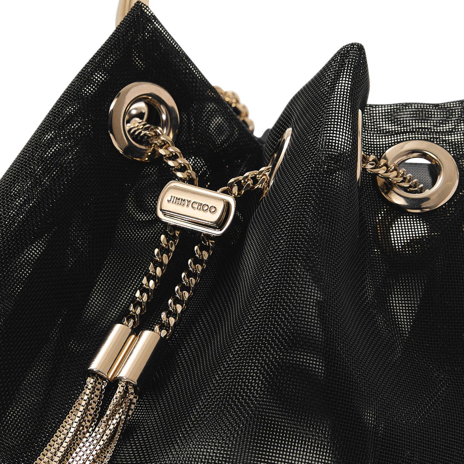 Jimmy Choo JIMMY CHOO Bon Bon Black/Light Gold Raffia Top Handle Bag Ne Size ONE SIZE - 4 Thumbnail
