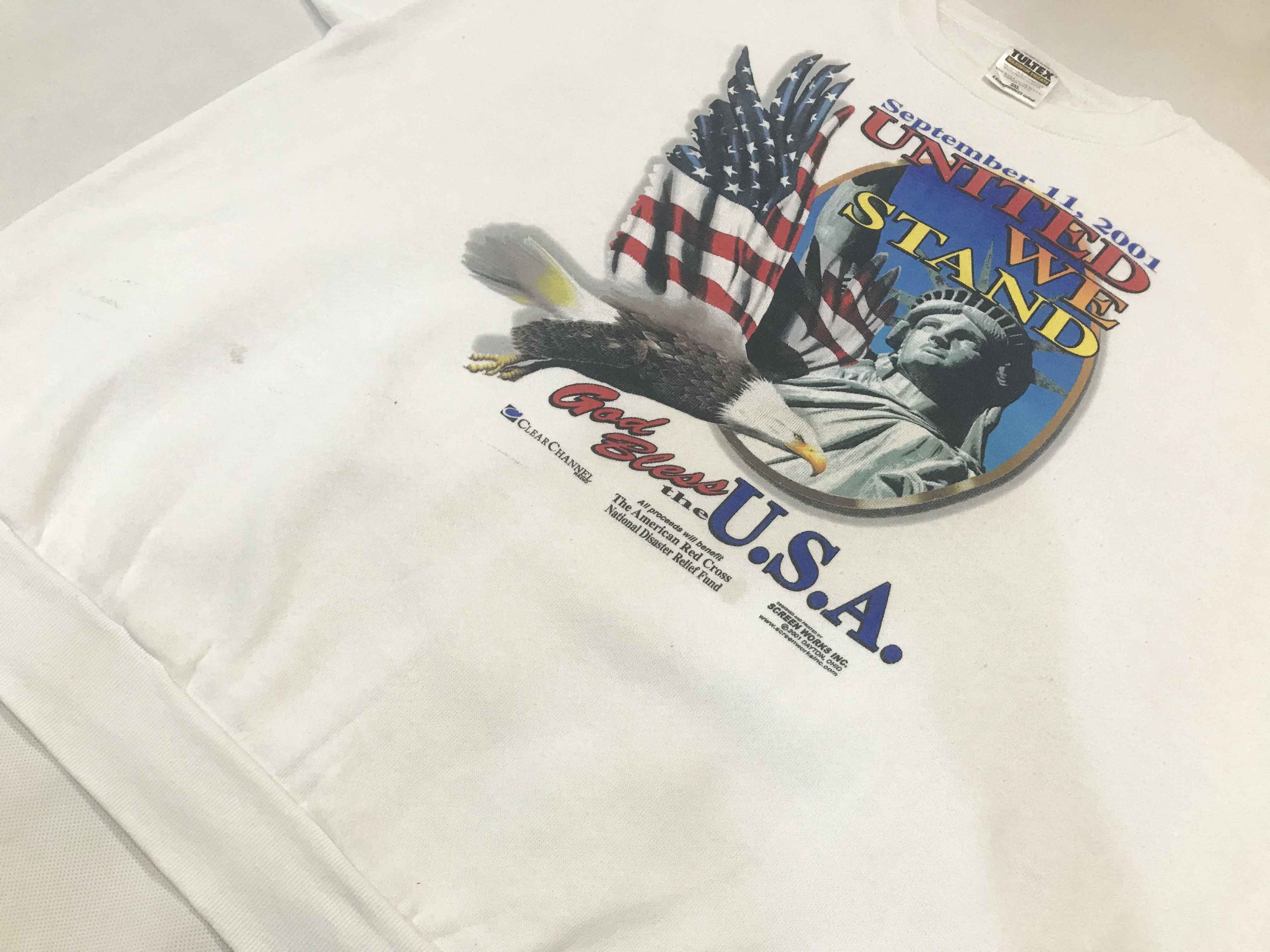 Tultex × Vintage Vintage Tultex 9/11 United We Stand God Bless USA Sweatshirt Size US XXL / EU 58 / 5 - 5 Thumbnail