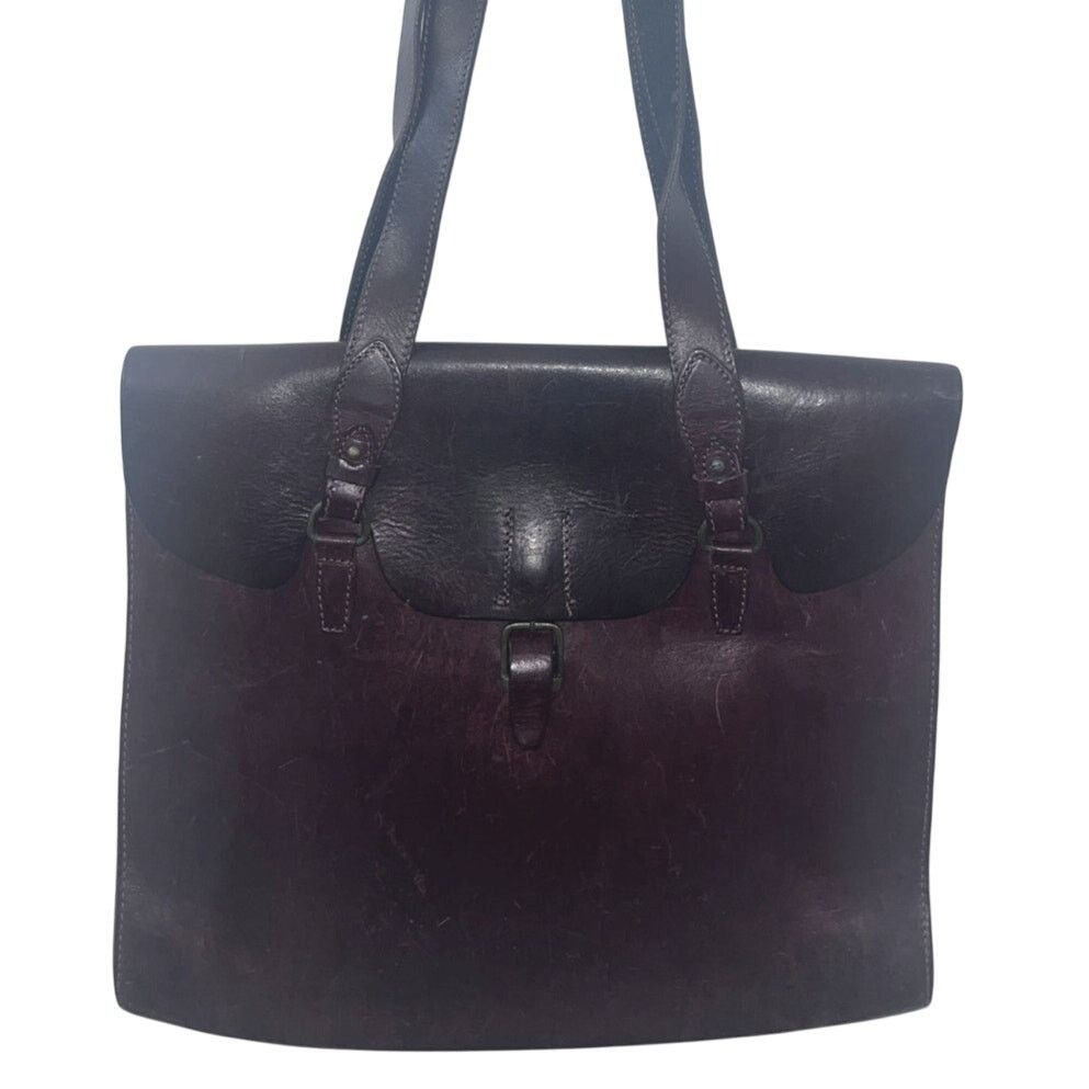 Other Vintage Handmade, Brown Leather Shoulder Bag Flap Closure Size ONE SIZE - 15 Thumbnail