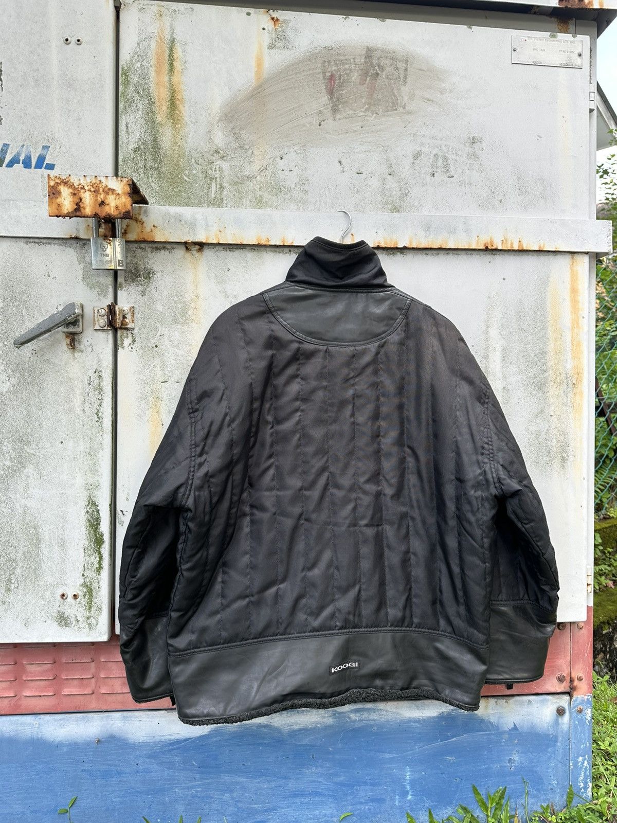 Vintage 👹Vintage Koogi Mix Leather Oversized Bomber Jacket Size US XL / EU 56 / 4 - 8 Thumbnail