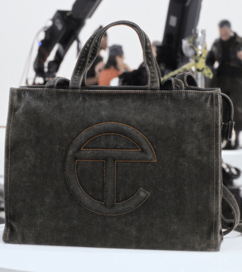 Telfar Medium Denim Shopper - Black Size ONE SIZE - 7 Thumbnail