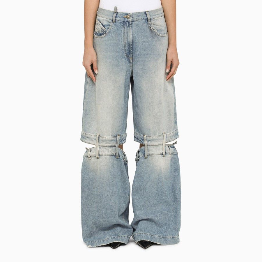 The Attico o1d2blof1024 Jeans With Cut Out in Light Blue Size 27" / US 4 / IT 40 - 1 Thumbnail