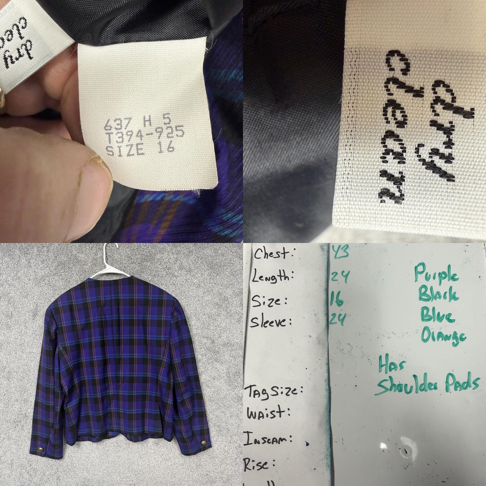 Pendleton VINTAGE Pendleton Blazer Womens 16 Purple Plaid Wool Lined Shoulder Pads USA Jacket Coat Blazer Size XXL / US 16-18 / IT 52-54 - 8 Thumbnail