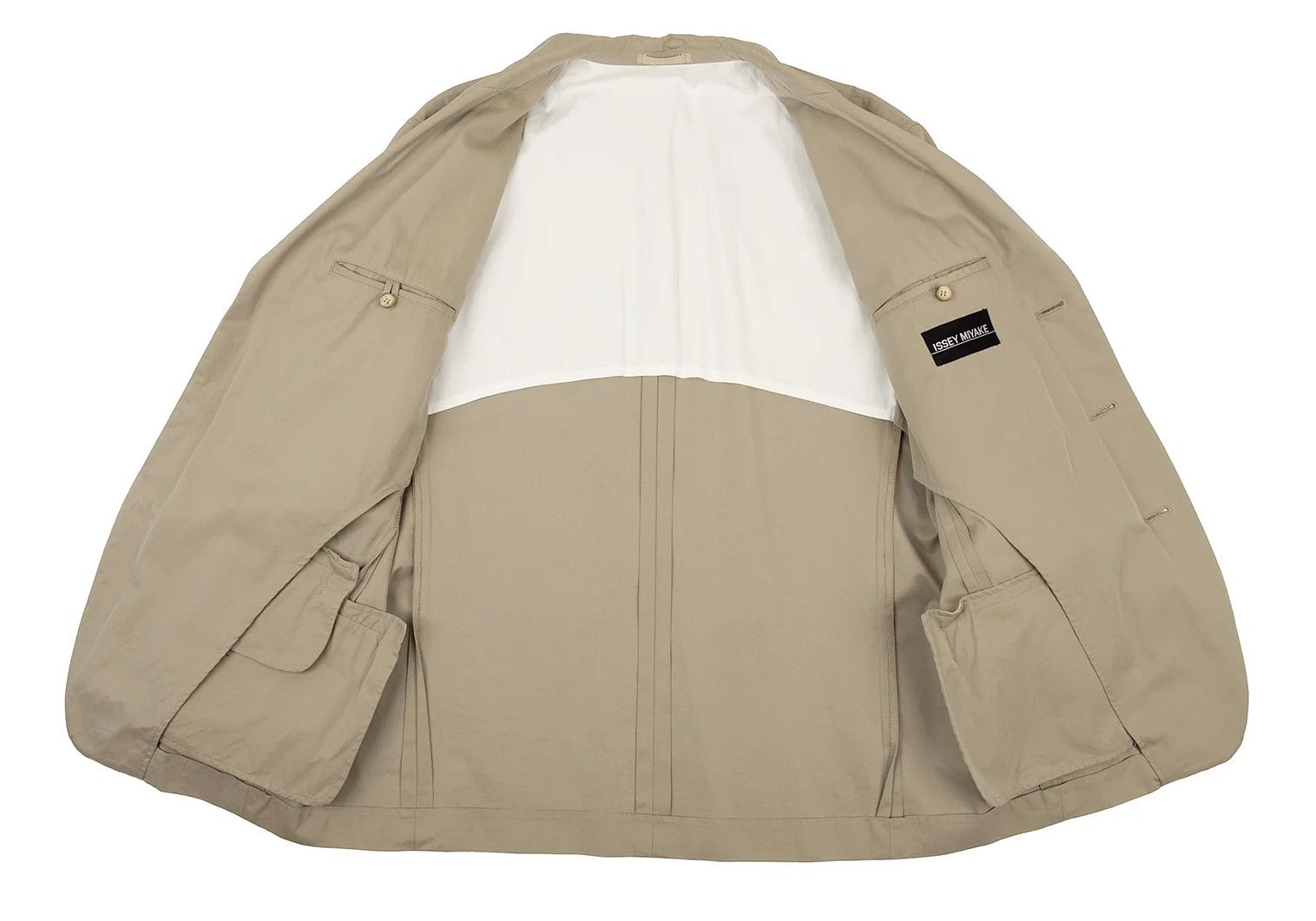 Issey Miyake Cotton Multi-Pocket Design Jacket in Beige, Size S Size US S / EU 44-46 / 1 - 14 Thumbnail