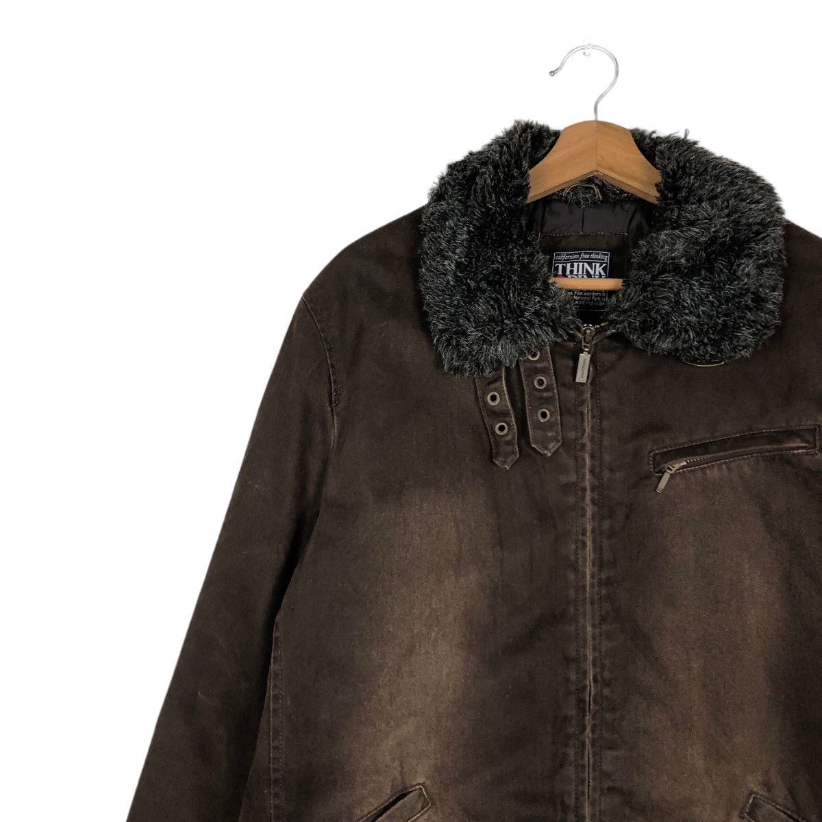 Japanese Brand 🔥Vintage Biker Jacket Think Pink Mink Fur Collar Size US L / EU 52-54 / 3 - 7 Thumbnail