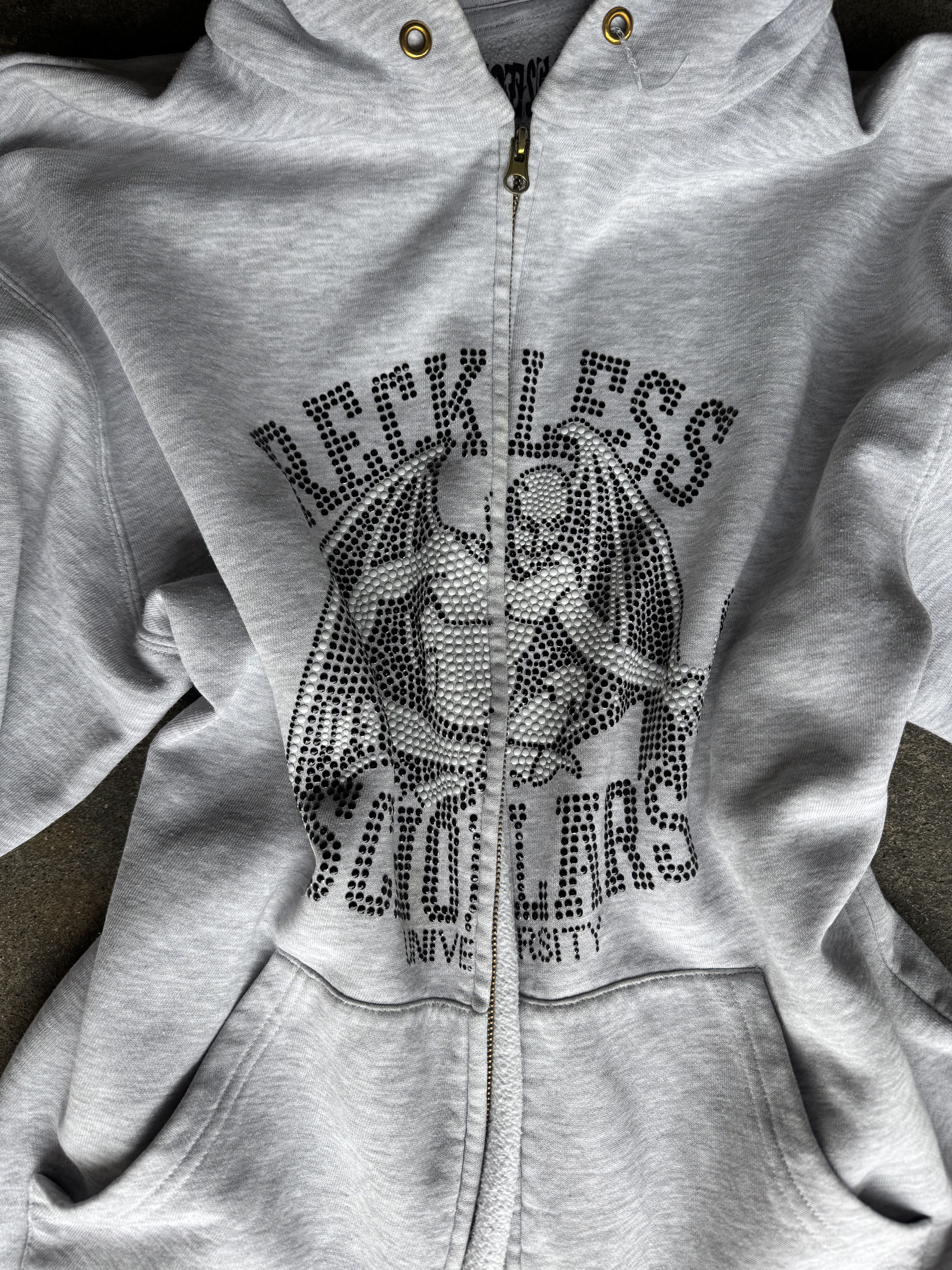 Reckless Scholars Reckless Rhinestone Zip Hoodie Y2K Size US M / EU 48-50 / 2 - 2 Thumbnail