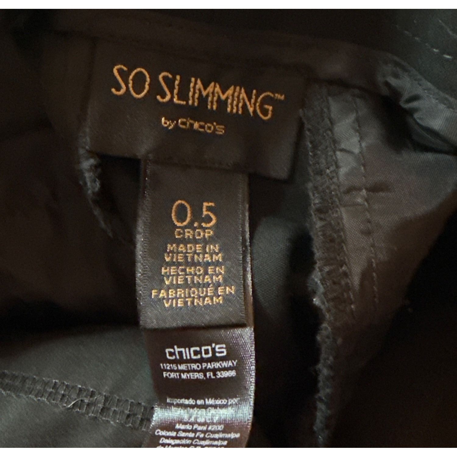 Other So Slimming by Chico's Women's Black Cuffed Crop Pants Size Size 27" / US 4 / IT 40 - 2 Thumbnail