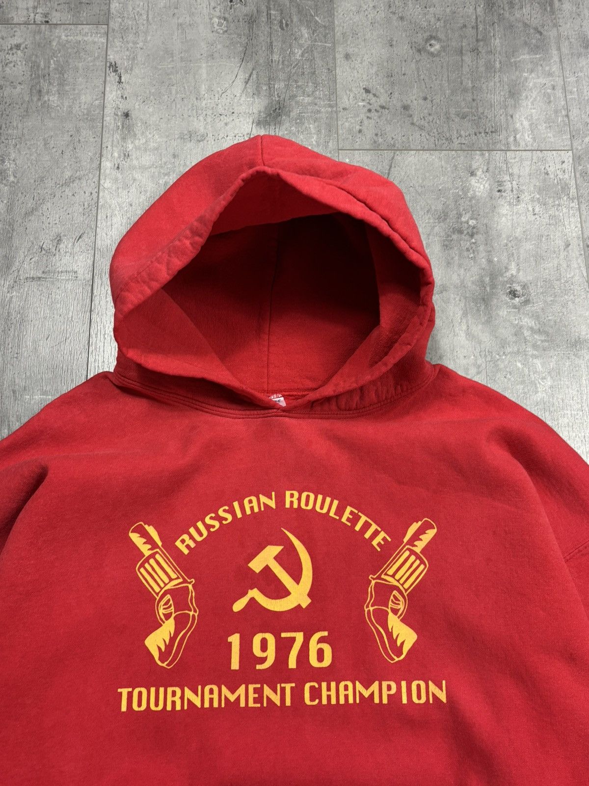 Gildan Vintage USSR Russian Roulette Boxy Hoodie Size US XXL / EU 58 / 5 - 4 Thumbnail